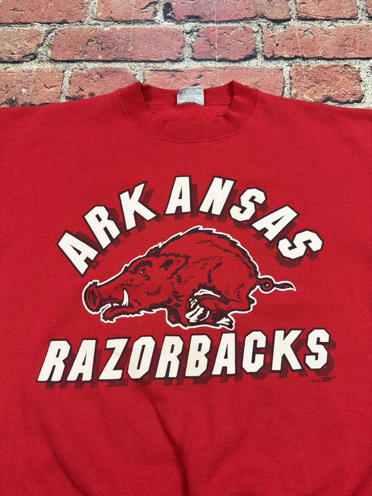NCAA Vintage Arkansas Razorbacks Sweatshirt 1989 University 80s Size US L / EU 52-54 / 3 - 6 Thumbnail