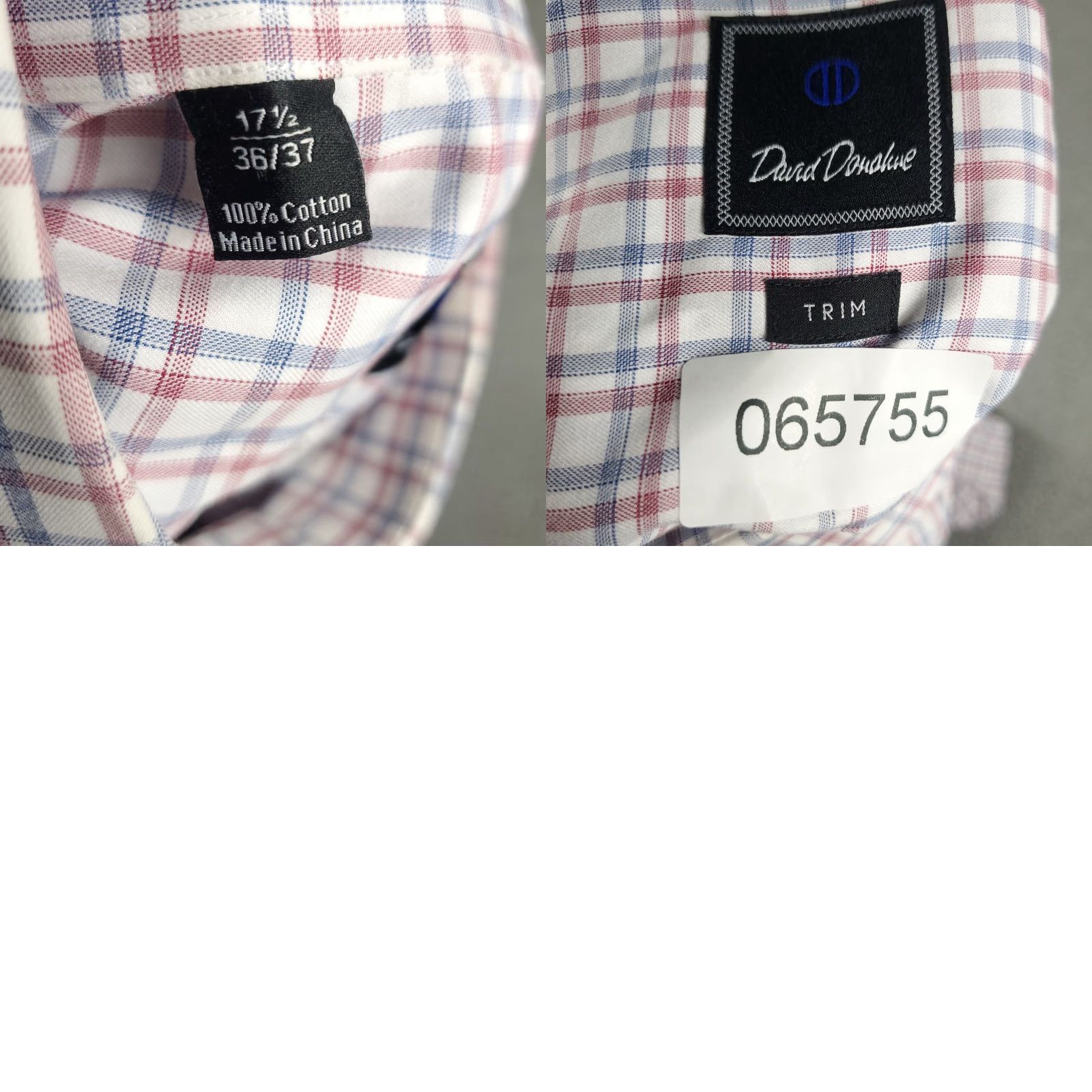 David Donahue David Donahue Shirt Mens 17.5 Red Plaid Dress Button Up Long Sleeve City: Business Casual Workwear Wedding 100% Cotton Shirt Mens Size 48R - 8 Thumbnail