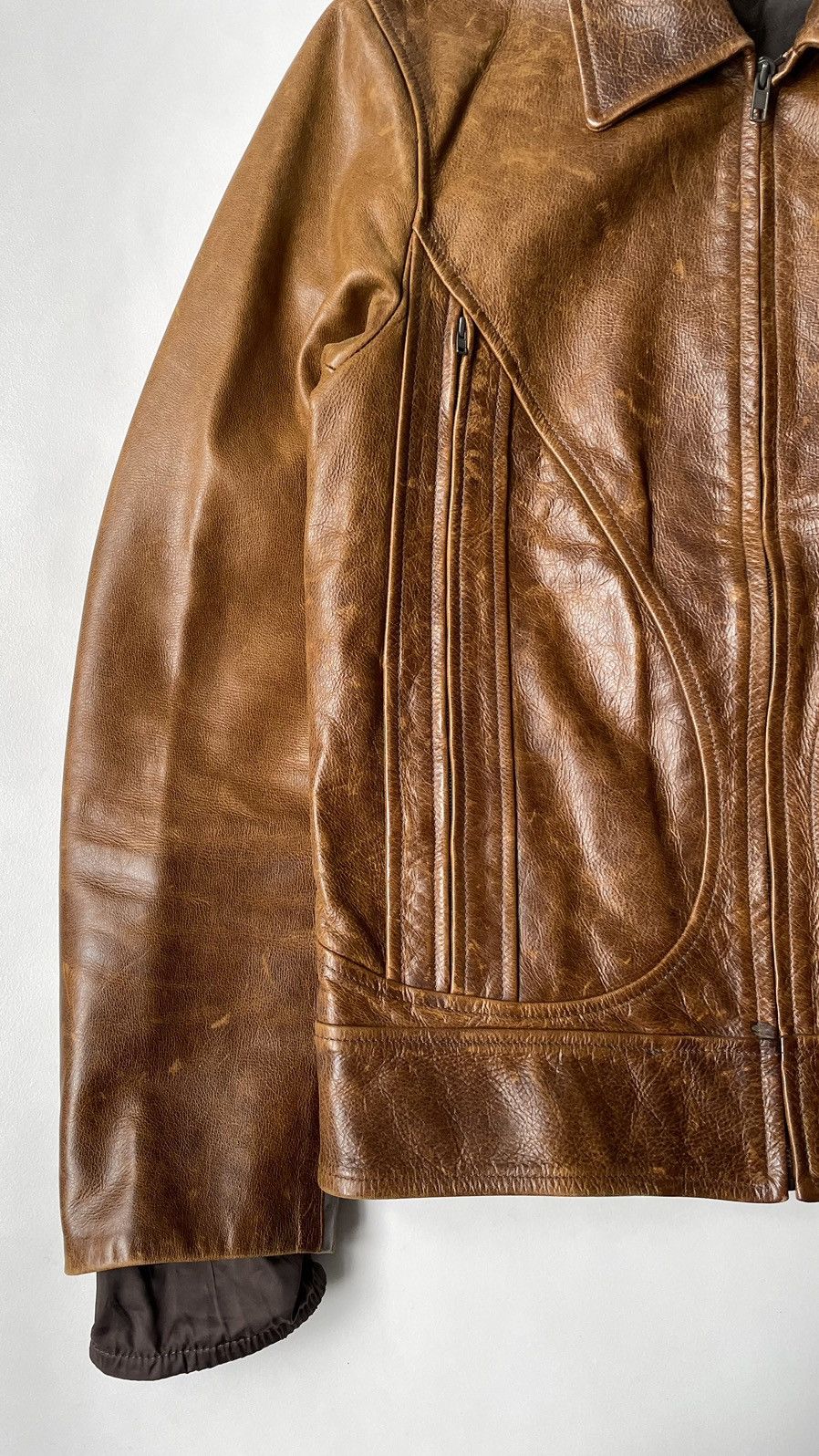 Maison Margiela S/S 2001 Tan Leather Jacket Size US M / EU 48-50 / 2 - 7 Thumbnail