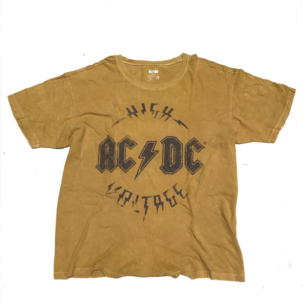 AC/DC × Band Tees AC DC tshirt glamrock band rock n roll tshirt yellow mustard Size US L / EU 52-54 / 3 - 6 Thumbnail