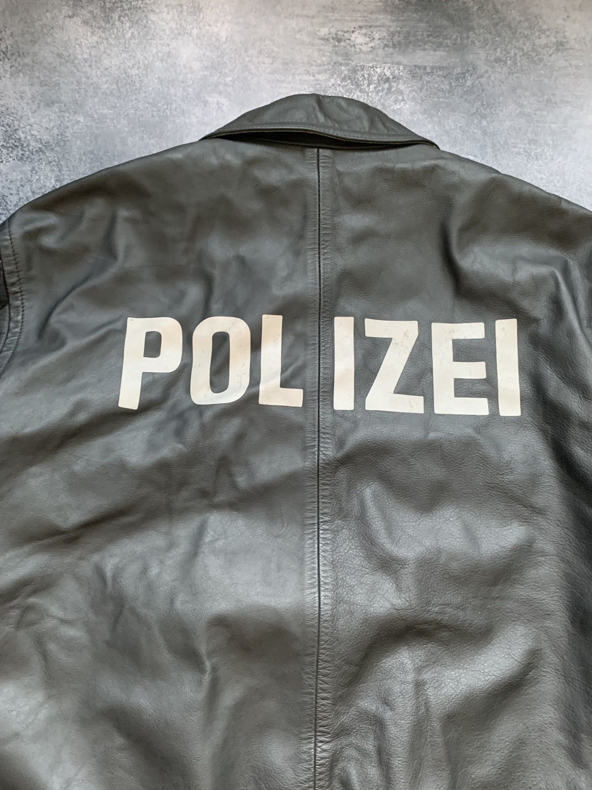 Hysteric Glamour Polizei Vintage OG German Leather Boxy Black Zip Jacket Rare Size US L / EU 52-54 / 3 - 8 Thumbnail