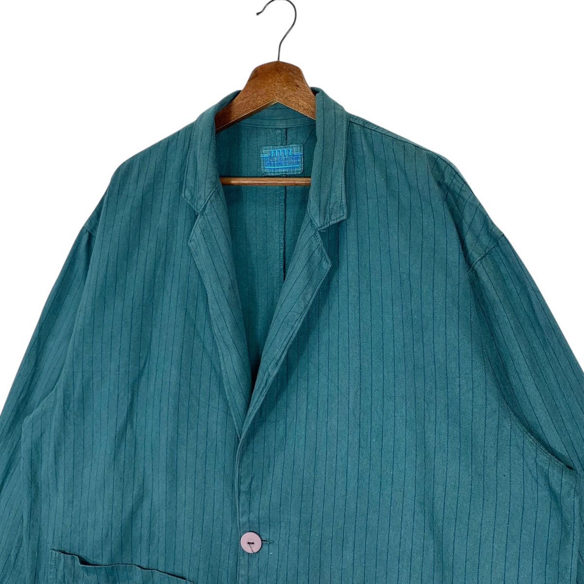 Japanese Brand Vintage Fittz Super Studio Stripe Button Jacket Size US L / EU 52-54 / 3 - 4 Thumbnail