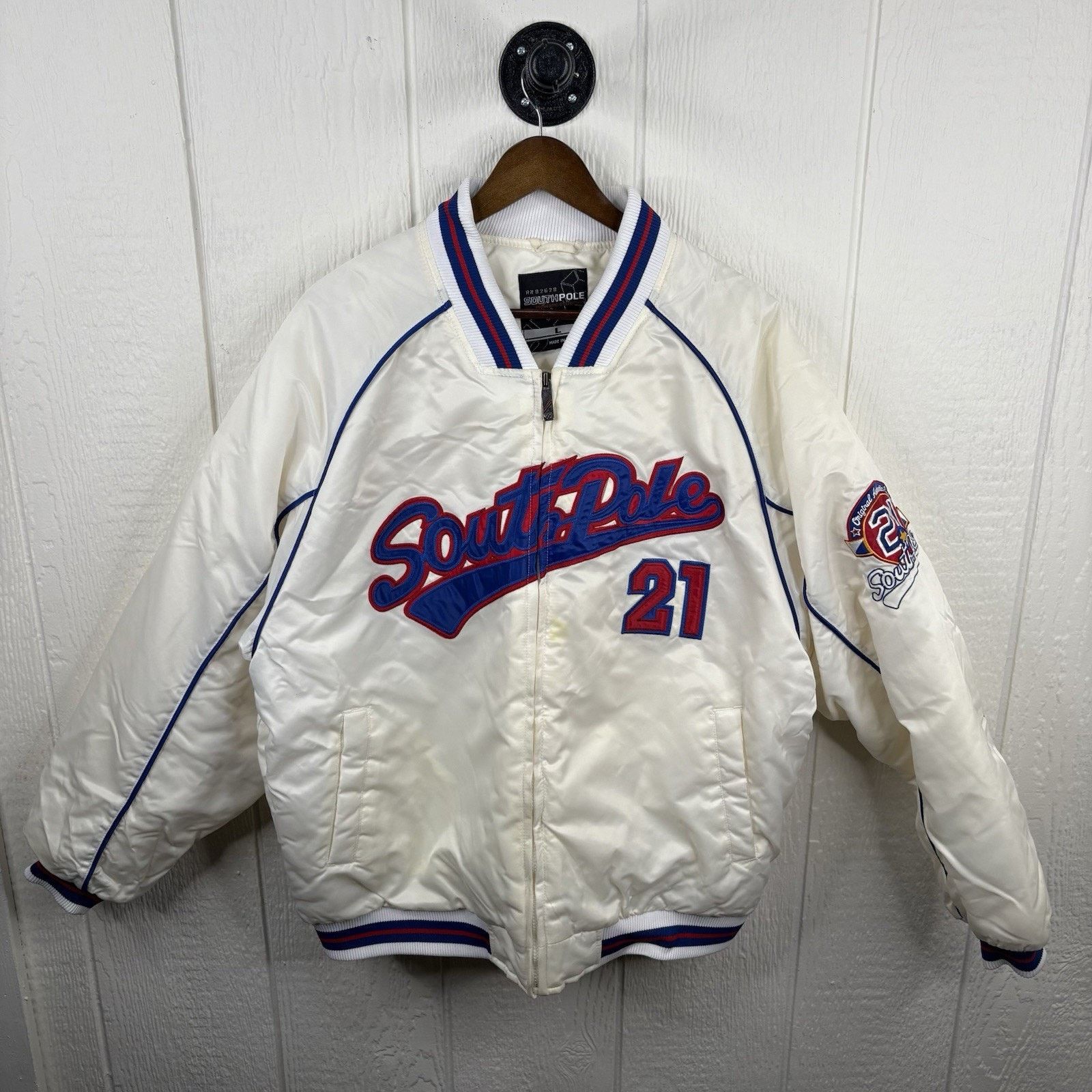 Southpole Vintage Y2K White SouthPole Puffer Varsity Jacket - Size L Size US L / EU 52-54 / 3 - 1 Thumbnail