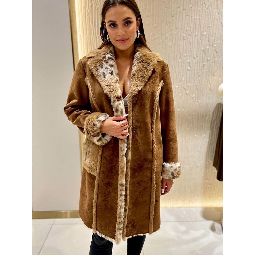 Vintage Regal Faux Fur & Suede Winter Coat Sz L Size L / US 10 / IT 46 - 1 Thumbnail