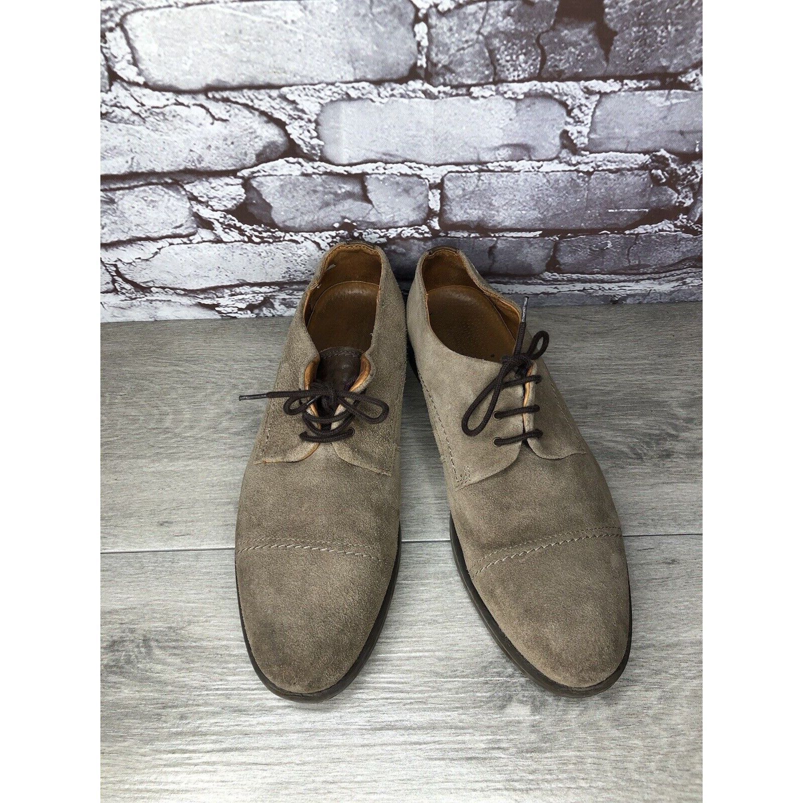 Other Experience Taupe Suede Leather Oxfords Cap Toe Casual Shoes Size US 9 / EU 42 - 4 Thumbnail