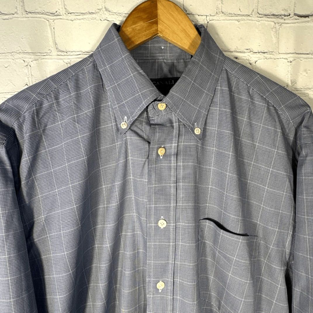 Canali Canali Shirt Mens Large Button Down Plaid Made in Italy Blue L Dress Shirt Mens Size US L / EU 52-54 / 3 - 2 Thumbnail