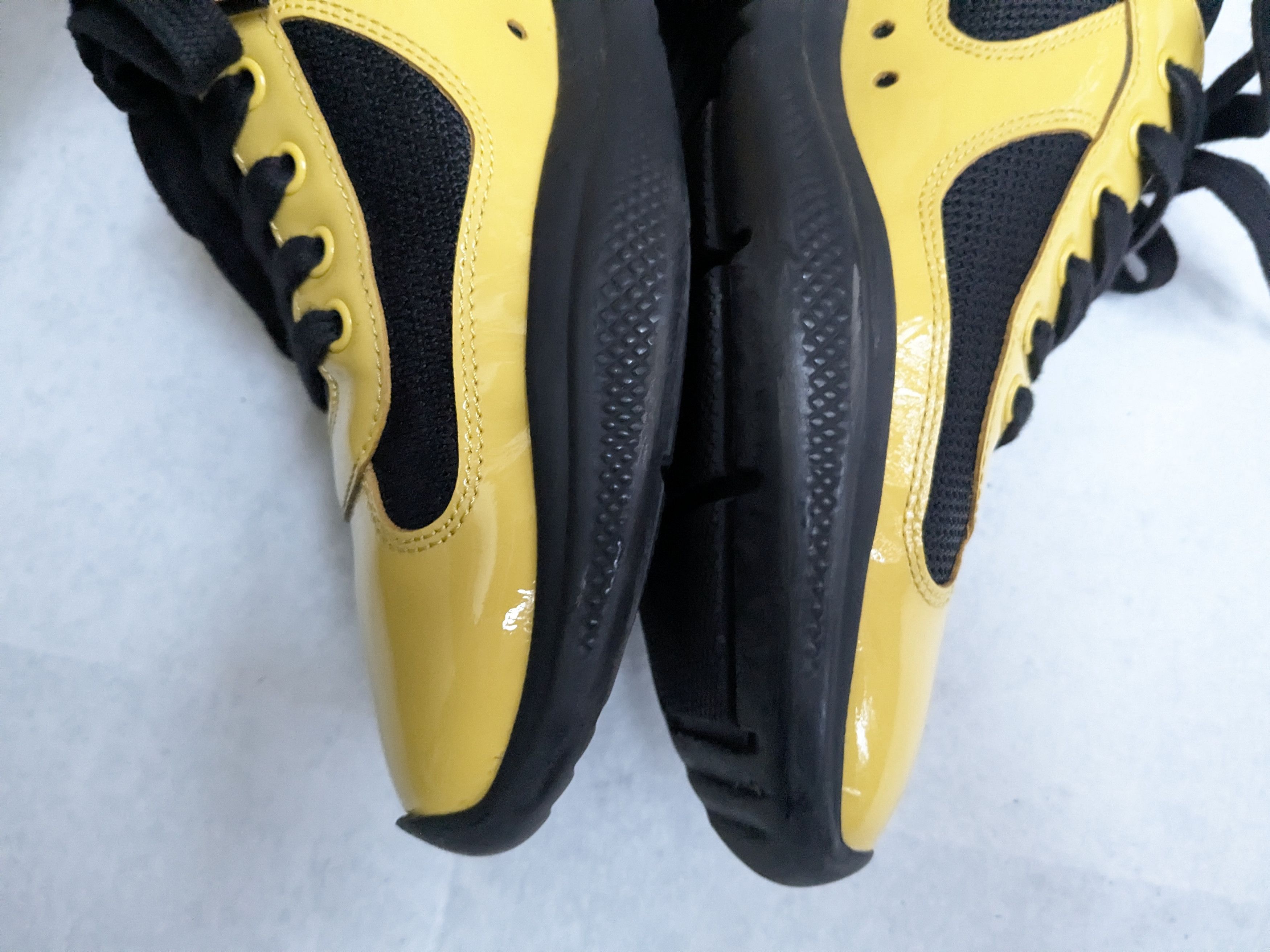 Prada Prada America's Cup Sneakers Yellow Patent Leather Black 10 Size US 10 / EU 43 - 14 Thumbnail