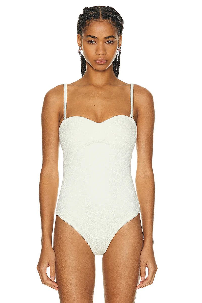 o1n1vont1225 Textured Technical Body Suit in White