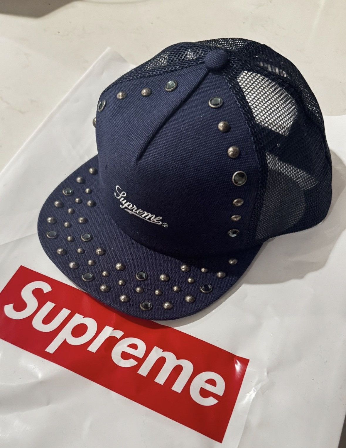 B.B. Simon × Supreme Supreme b.b. Simon Studded Canvas Mesh Back 5