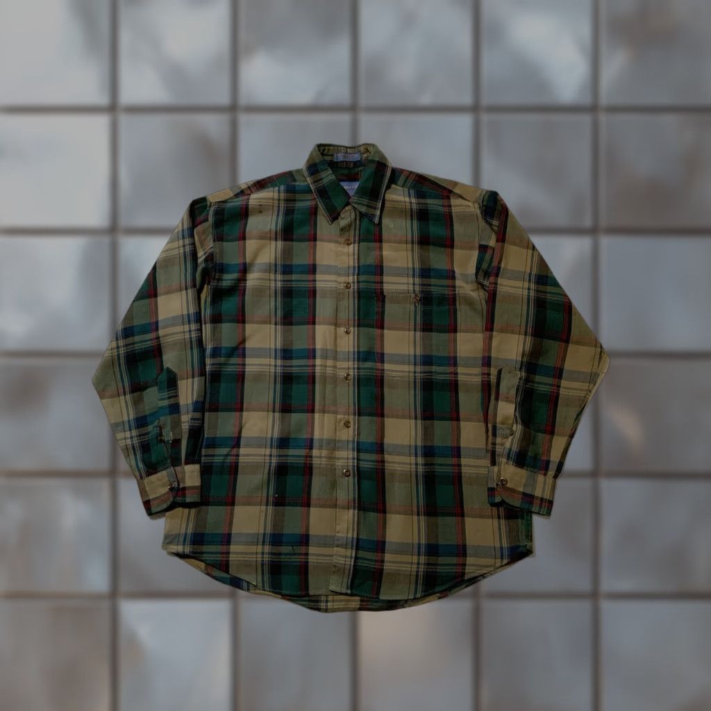 Pendleton Sir Pendleton Worsted Pure Virgin Wool Check Plaid L/S Button Front Shirt Sz. M Mens Wool Shirt Multicolor Plaid 50 Inch Chest 29 Inch Length Size US M / EU 48-50 / 2 - 1 Thumbnail