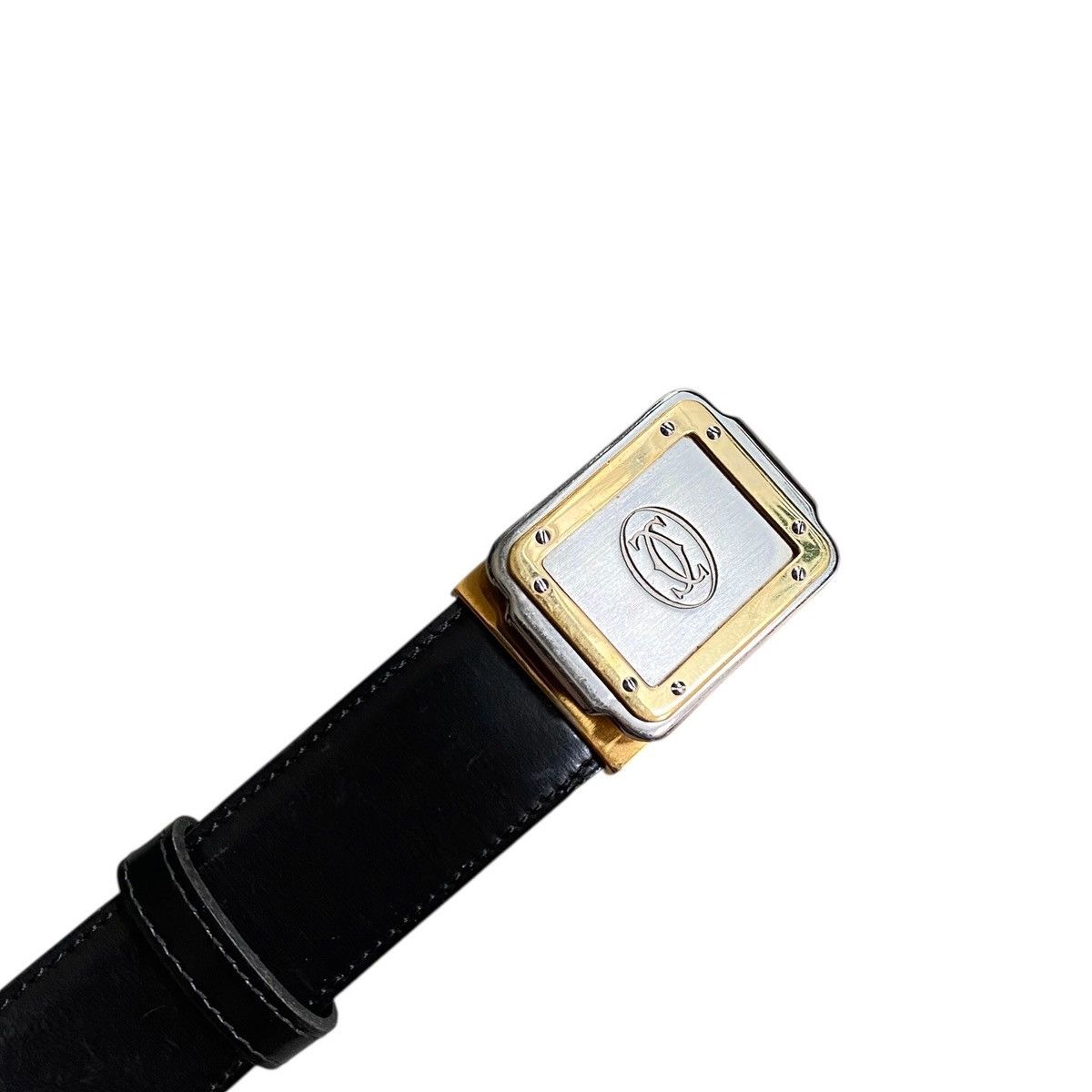 Cartier × Vintage Cartier leather belt black brown vintage rare Size 32 - 3 Thumbnail