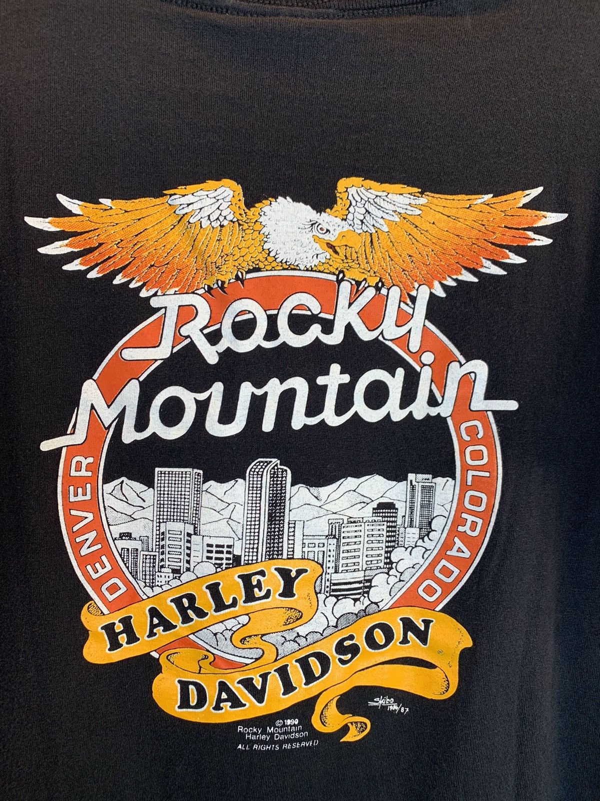 Harley Davidson *RARE* Vintage 1991 Harley Davidson Rocky Mountain Art Shirt Size US S / EU 44-46 / 1 - 4 Thumbnail