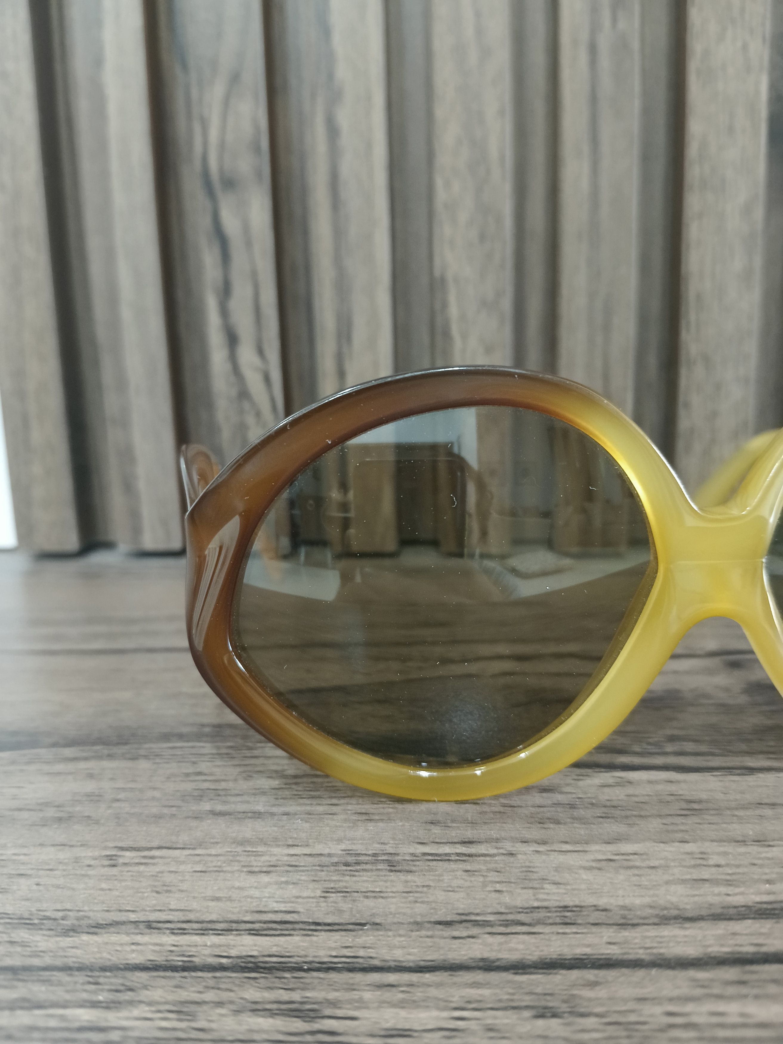 Dior Rare 70s Christian Dior Optyl - Translucent Amber Two-Tone Size ONE SIZE - 6 Thumbnail
