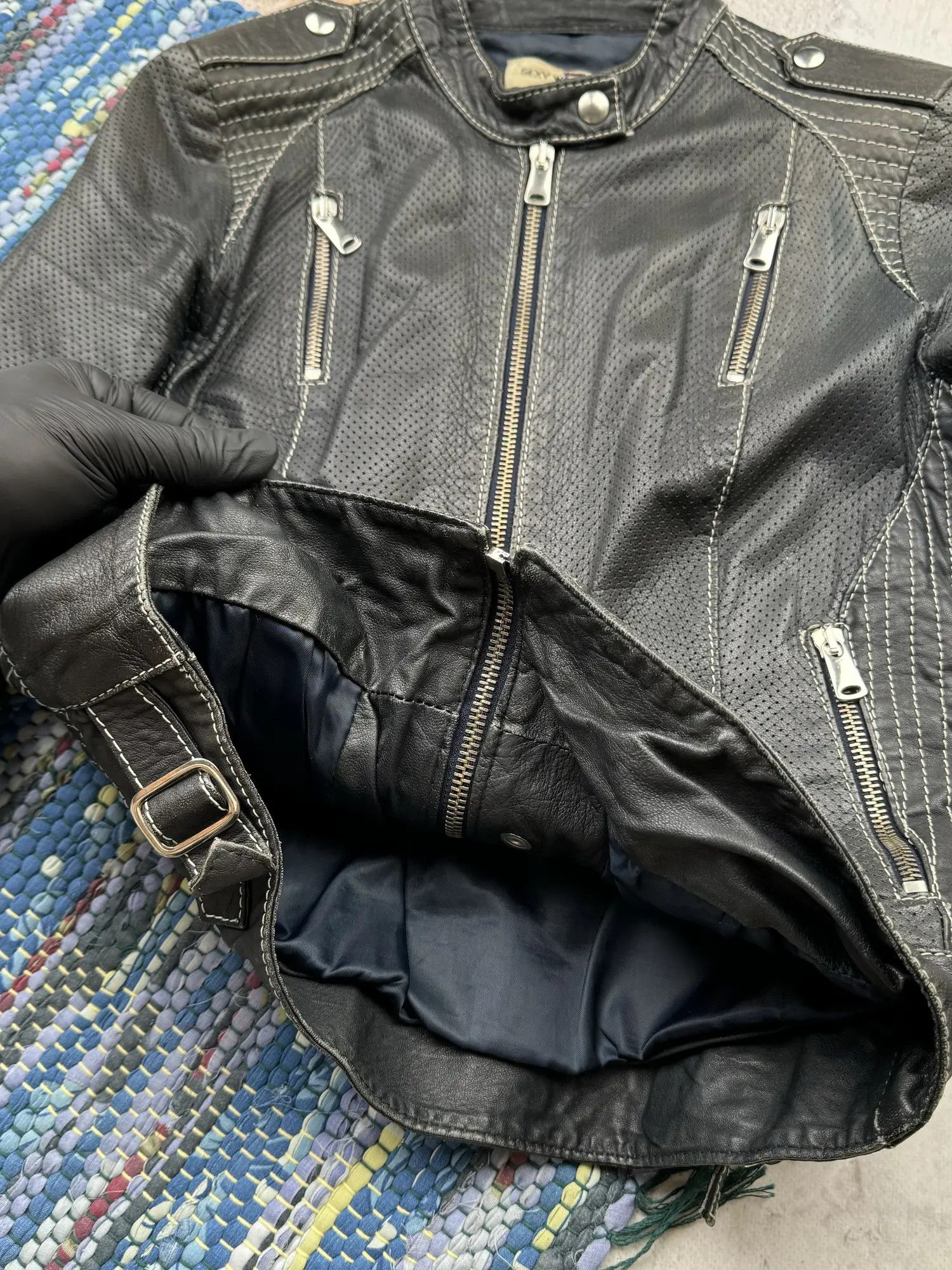 Japanese Brand Vintage Cropped Leather Jacket A418D15(15)(474) Size S / US 4 / IT 40 - 5 Thumbnail