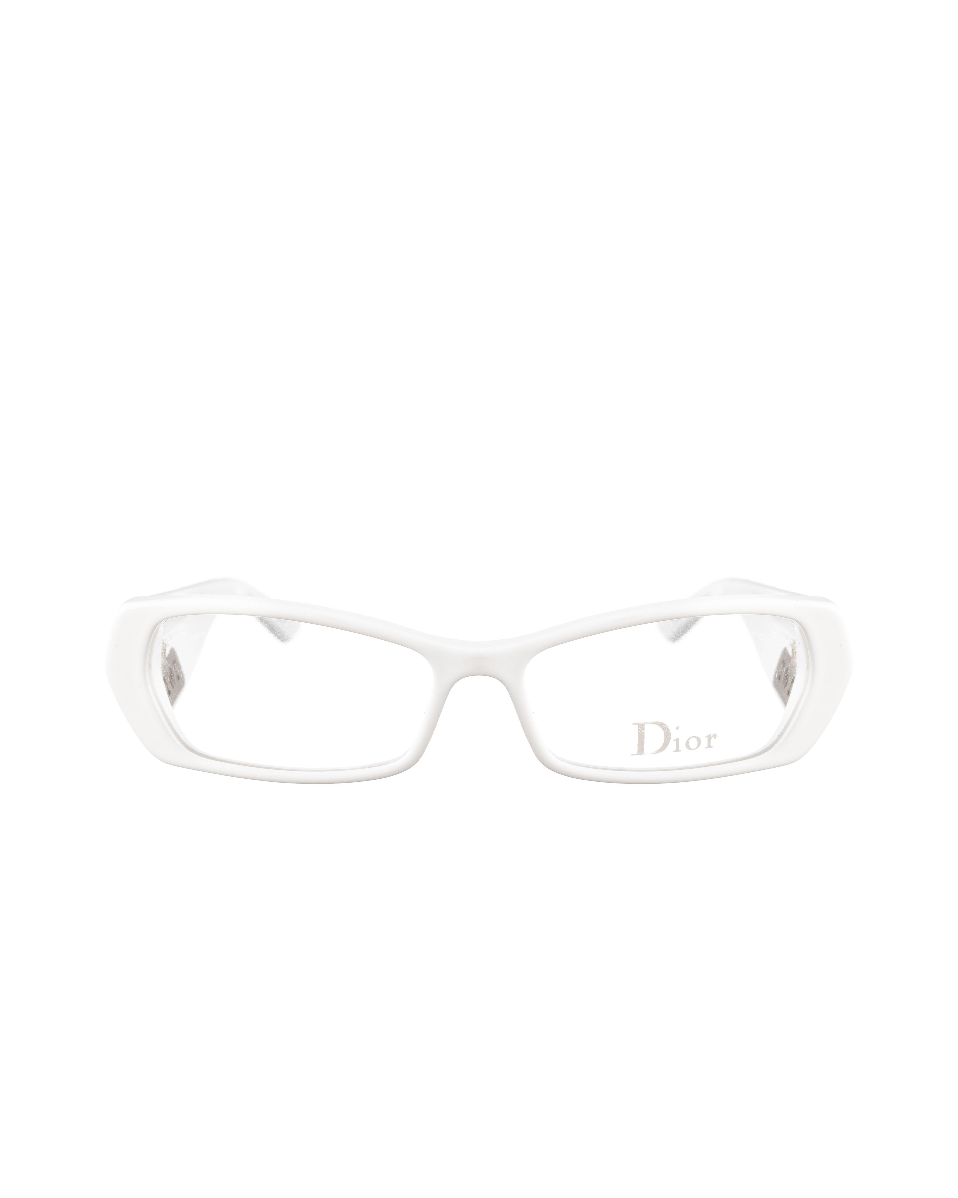 Dior Dior 00s White Plastic Cat Eye Big Logo Glasses Size ONE SIZE - 3 Thumbnail