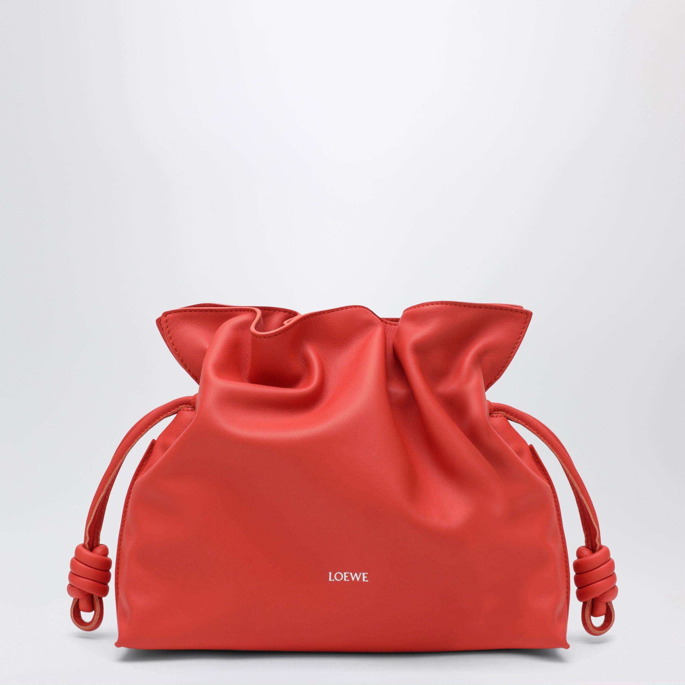 Loewe Medium Flamenco Clutch Bag In Orange Nappa Leather, Women's