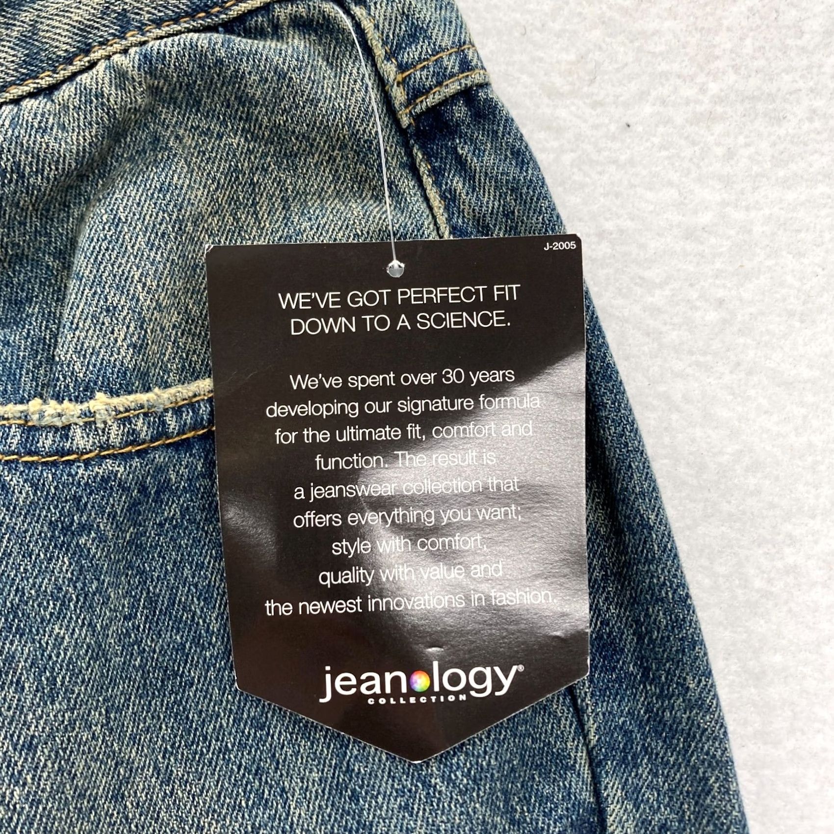 Denime Jeanology Jeans Women's 16 Tall Medium Wash Blue Denim Mid Rise Bootscut Boho Vintage Y2K Lounge Size 38" / US 16 / IT 52 - 5 Thumbnail