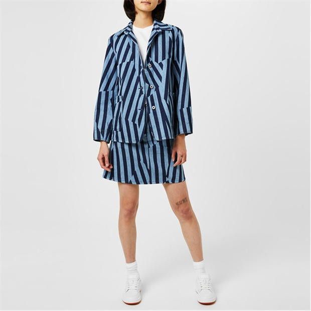 Kenzo o1g2r1mq1024 Striped Skirt in Blue & Navy Size 29" - 6 Thumbnail