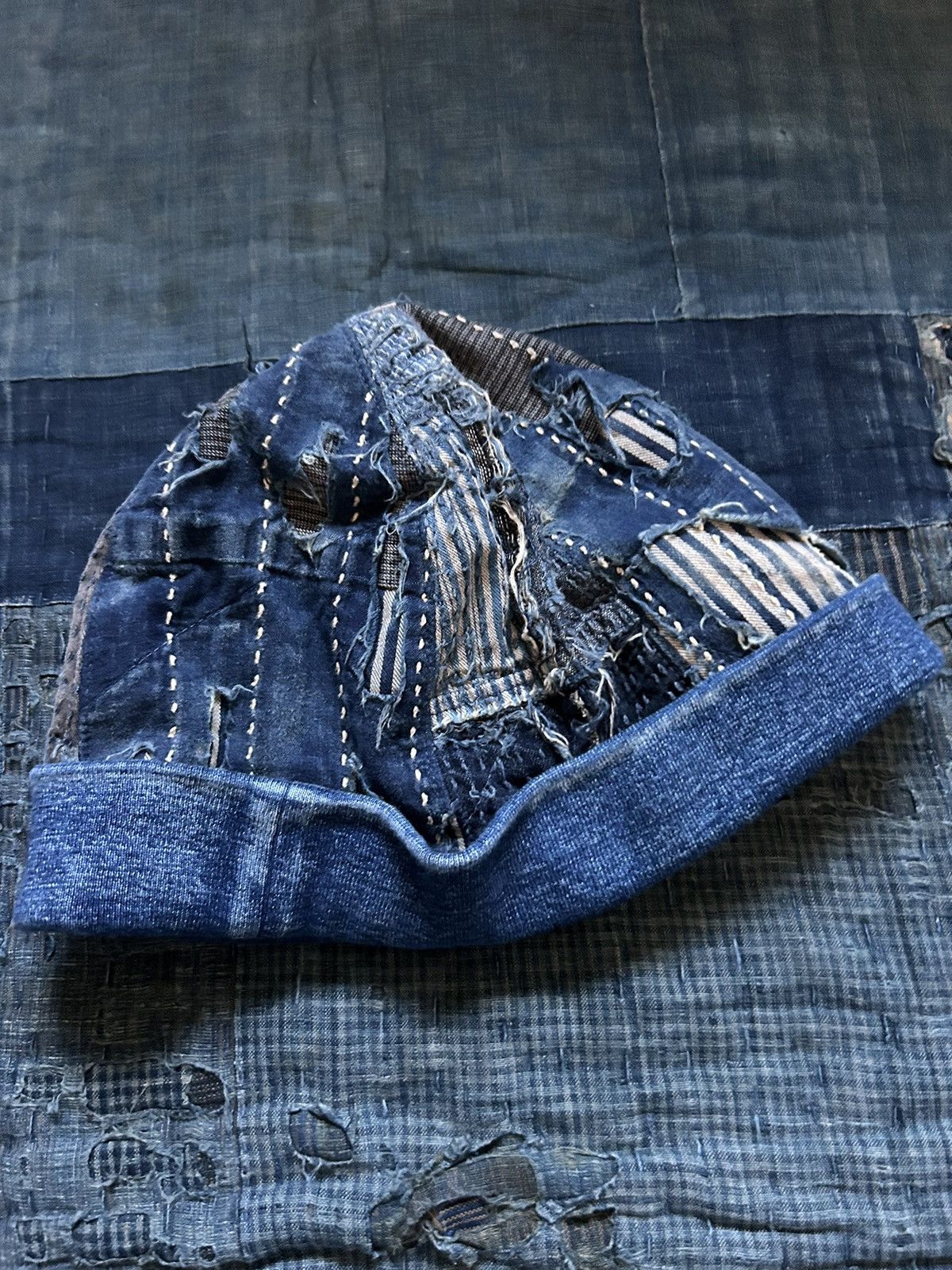 Kapital Kapital kountry boro sashiko patchwork beanie cap | Grailed