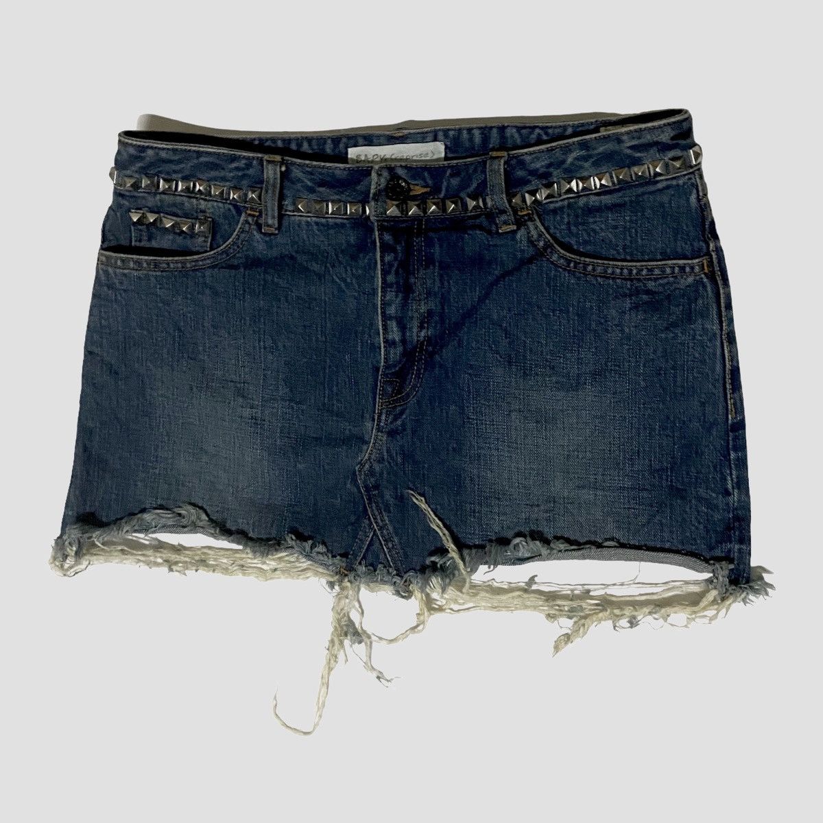 Bape Bapy by A BATHING APE Punk Gothic Distressed Denim Skirt Size 32" / US 10 / IT 46 - 1 Thumbnail