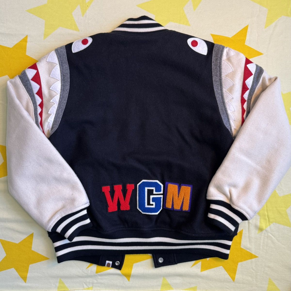 Bape BAPE Shark Shoulder Varsity Jacket Size US L / EU 52-54 / 3 - 2 Thumbnail