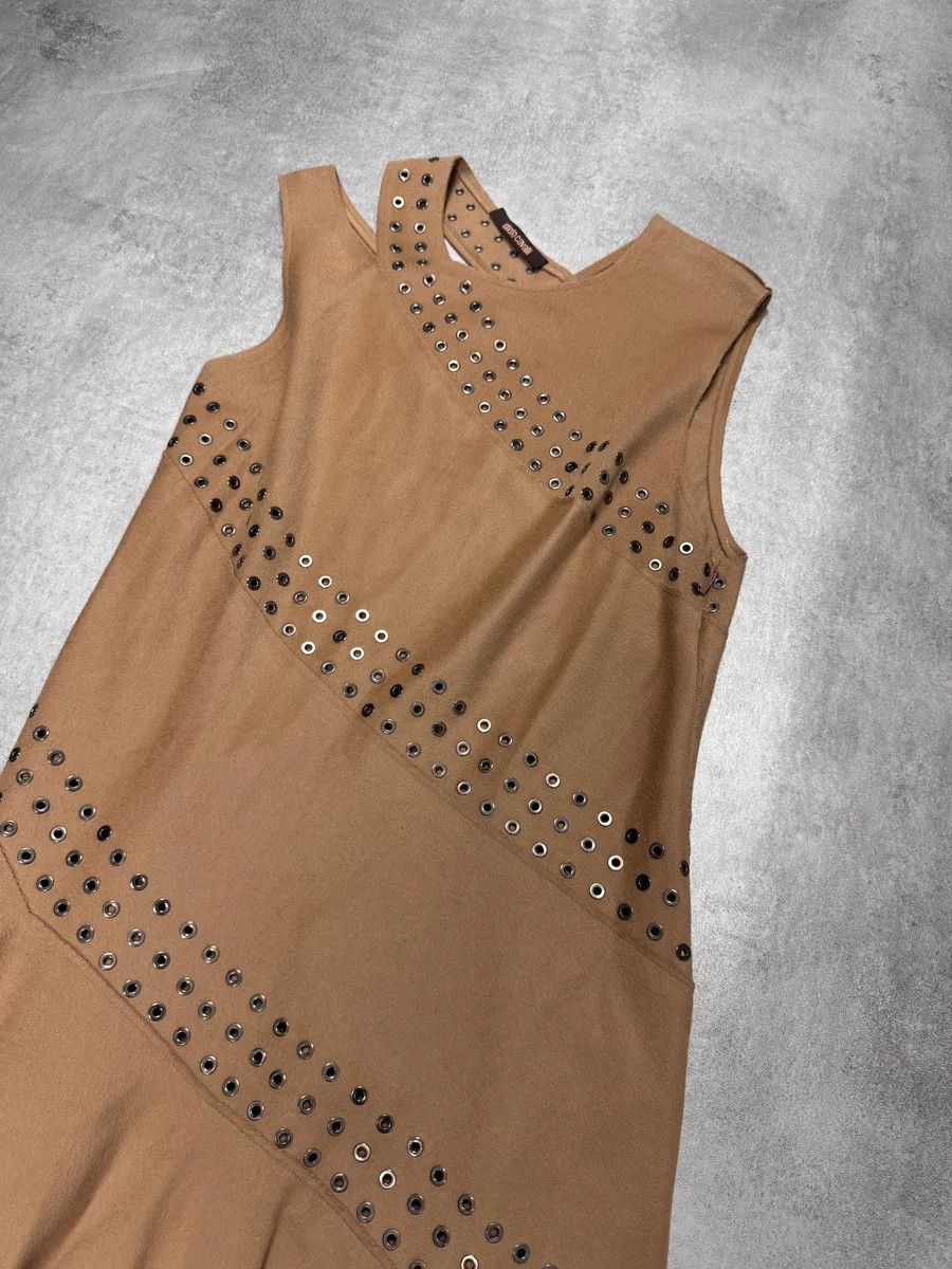 Designer × Roberto Cavalli × Vintage Roberto Cavalli Asymmetrical Studded Beige Dress Size XS / US 0-2 / IT 36-38 - 2 Thumbnail