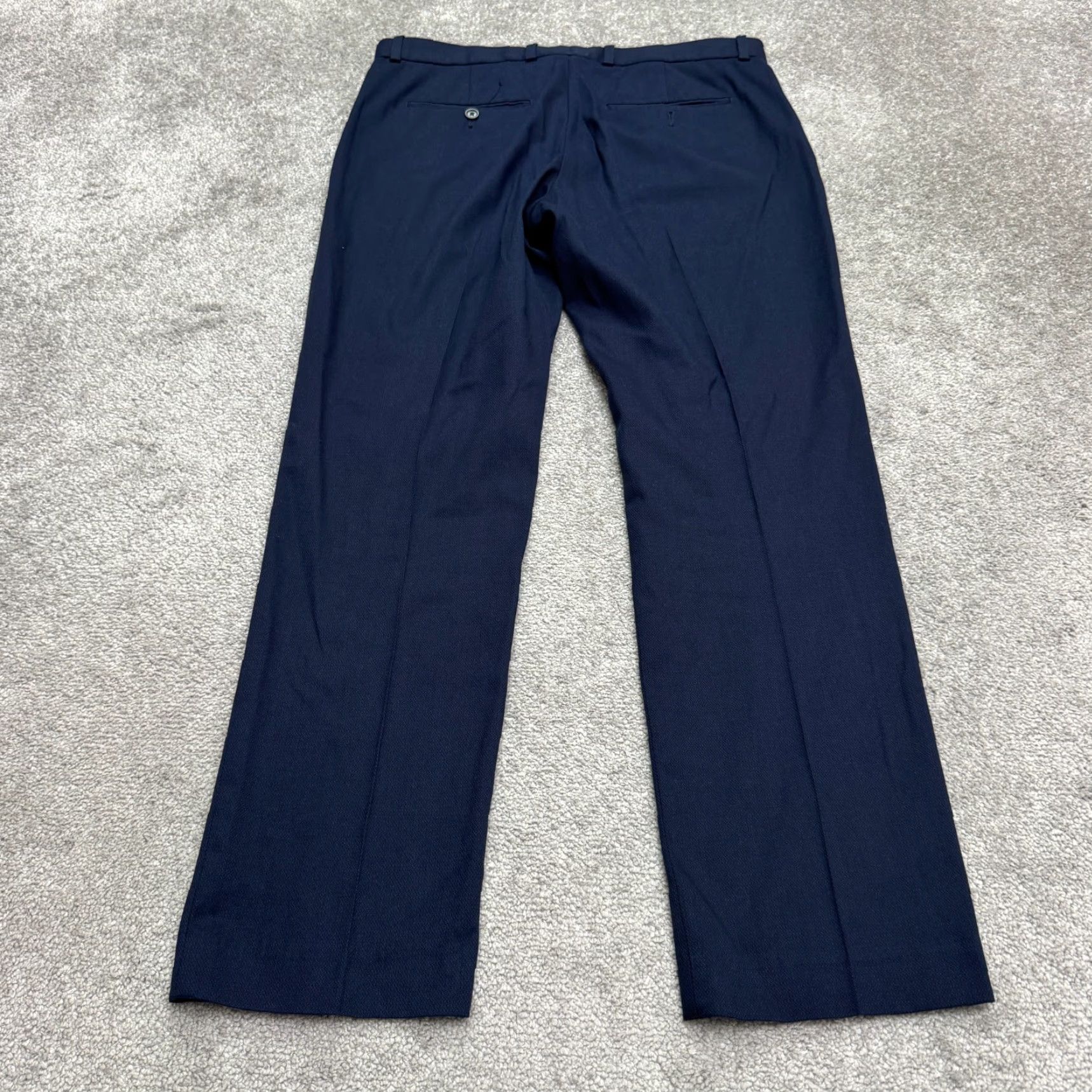 Perry Ellis Perry Ellis Portfolio Slim Fit Dress Pants Mens 33x30 Navy Blue Straight Work Shirt Pants? Size US 33 - 2 Thumbnail
