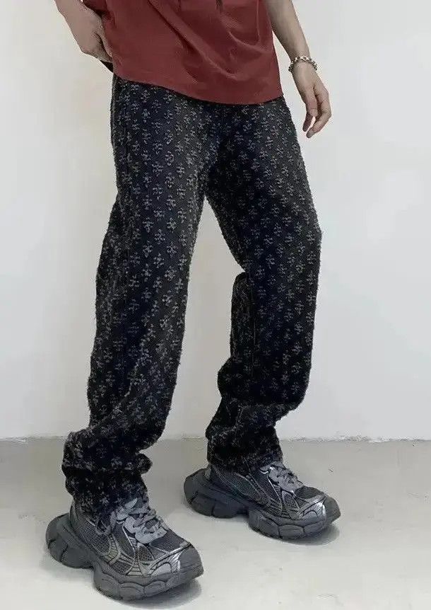 Japanese Brand Streetwear Design Cross Straight Jeans Pants y2k Size US 32 / EU 48 - 4 Thumbnail