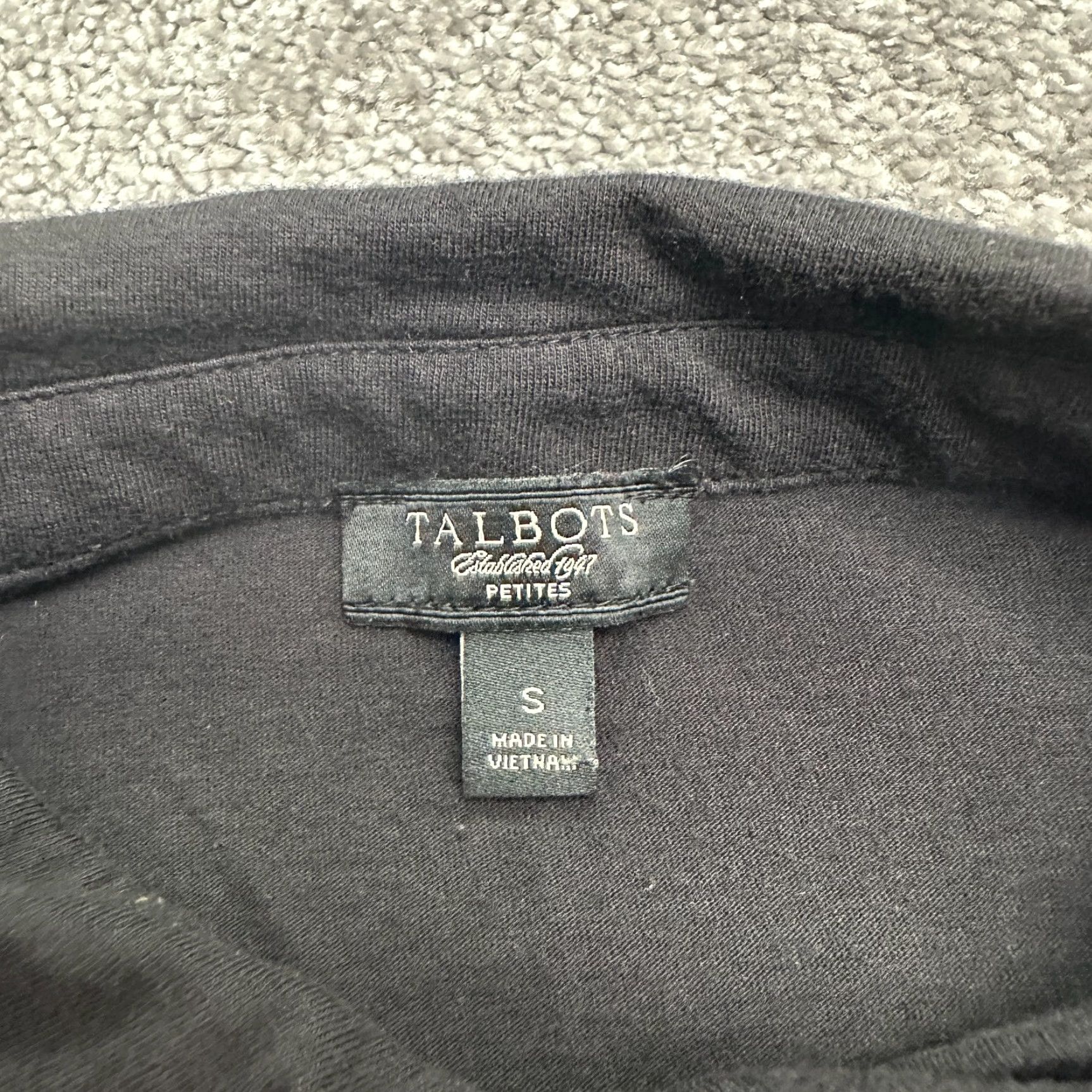 Talbots Talbots Blouse Women Petites Tunic Long Sleeve Collared Button Up Knit Cotton Modal Black Size S / US 4 / IT 40 - 4 Thumbnail