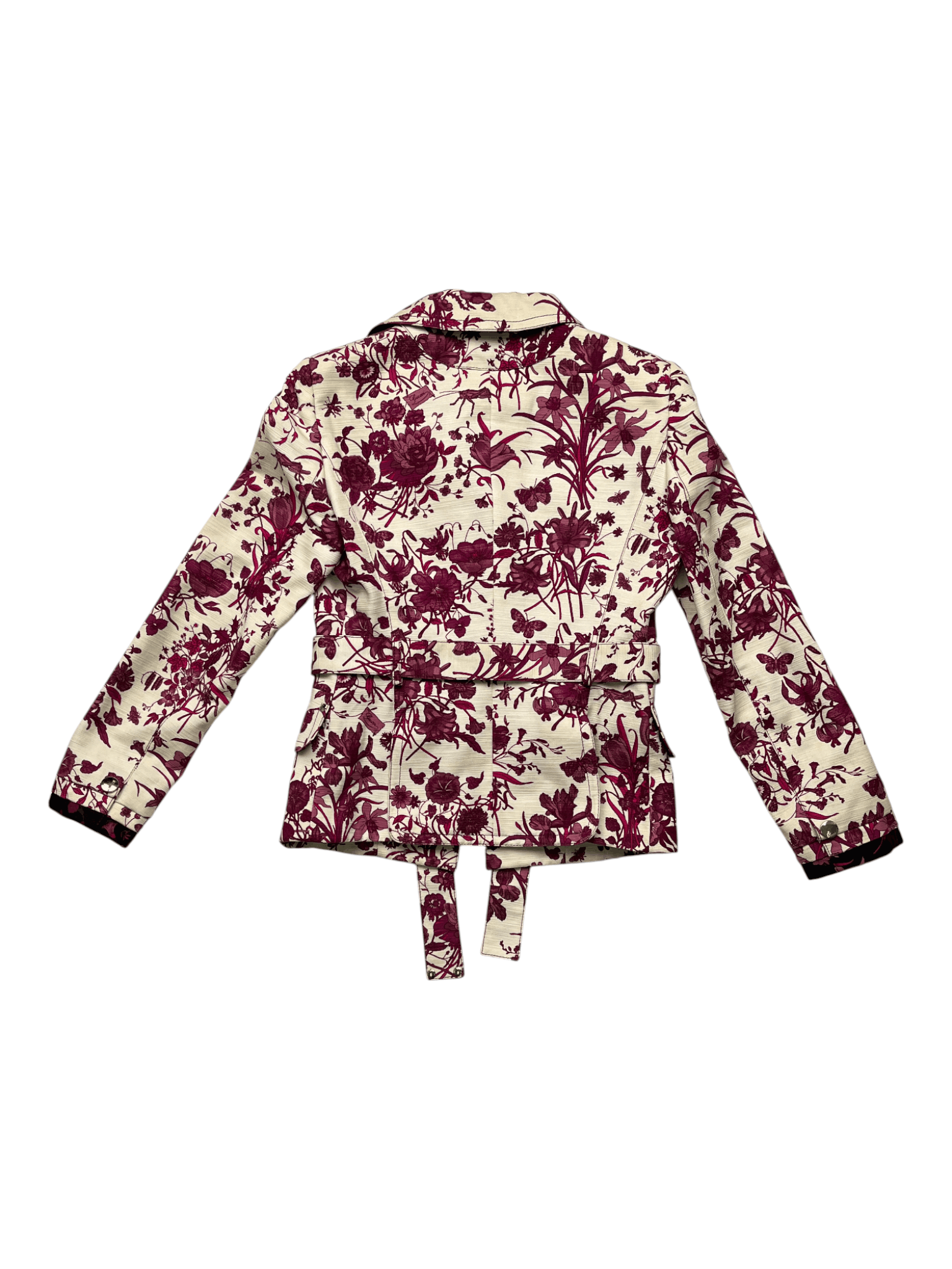 Gucci Gucci Beige Jacket With Red Floral Pattern Size S / US 4 / IT 40 - 2 Thumbnail