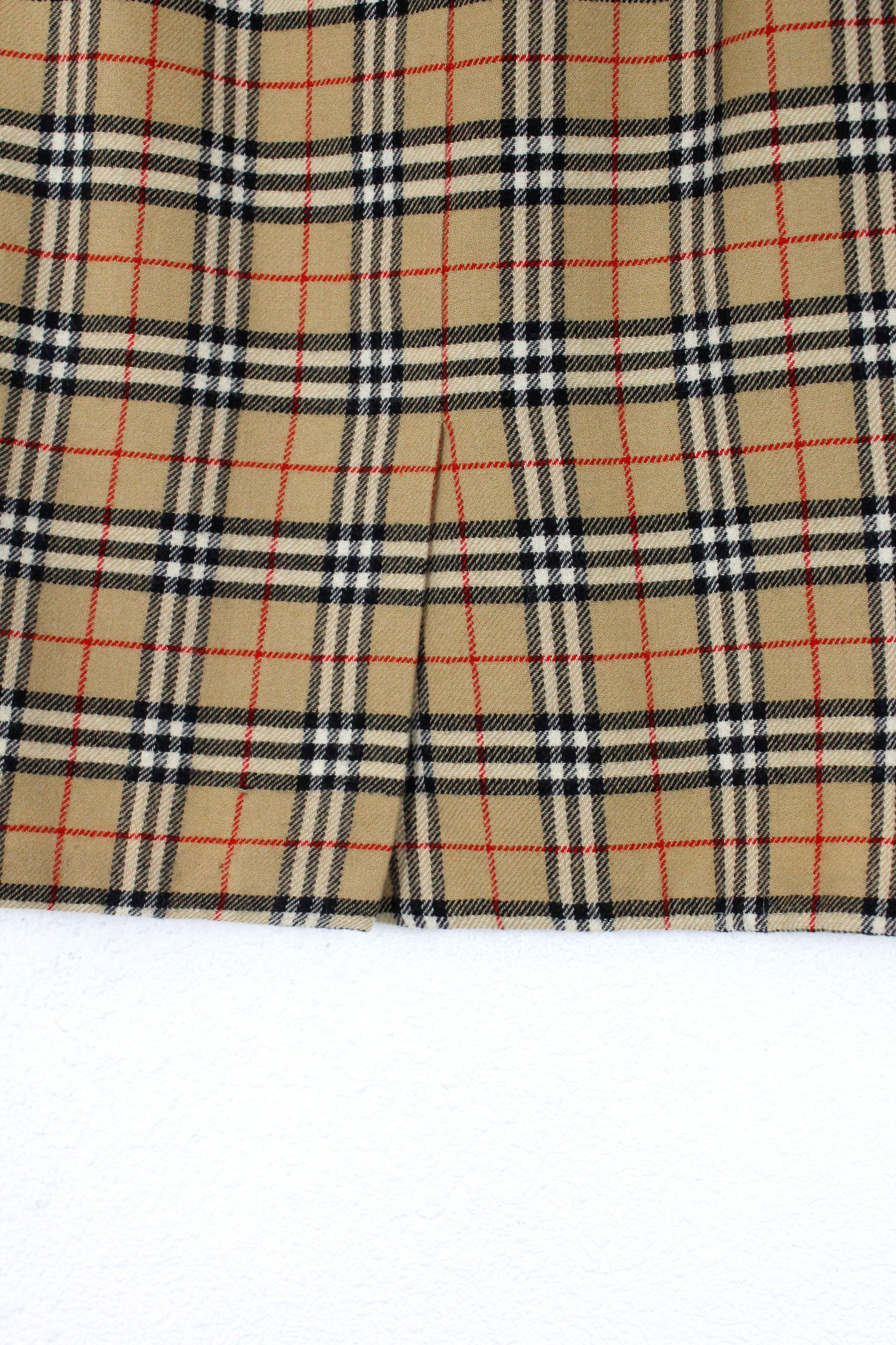 Burberry × Burberry Prorsum Vintage Burberry Beige Check Wool Skirt 90s Size 28" / US 6 / IT 42 - 5 Thumbnail