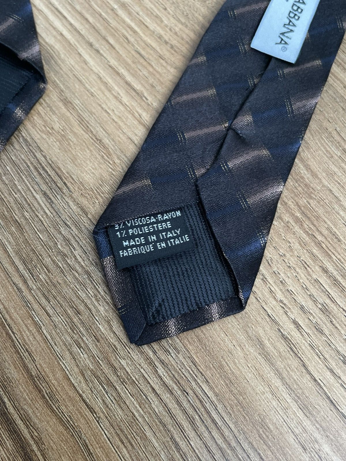 Dolce & Gabbana Dolce & Gabbana DG Men's Silk Brown Black Tie Cravatte Size ONE SIZE - 12 Thumbnail