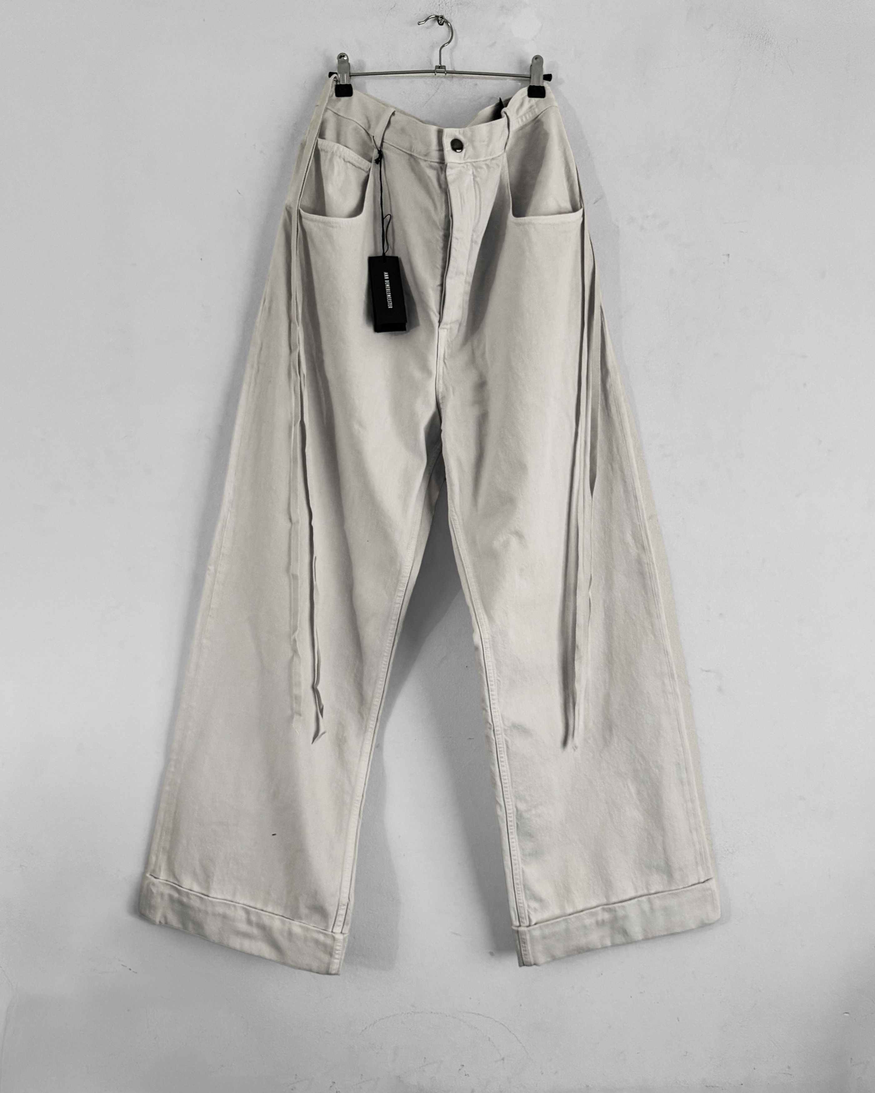 Ann Demeulemeester High Comfort Strap Trousers Denim Ivory Size US 34 / EU 50 - 8 Thumbnail