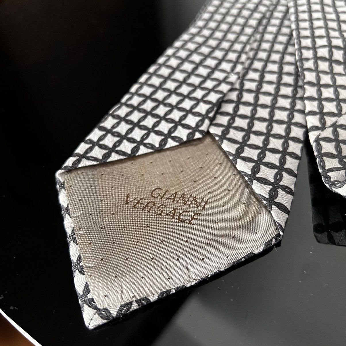 Versace 90s Gianni Versace silk tie grey Size ONE SIZE - 6 Thumbnail