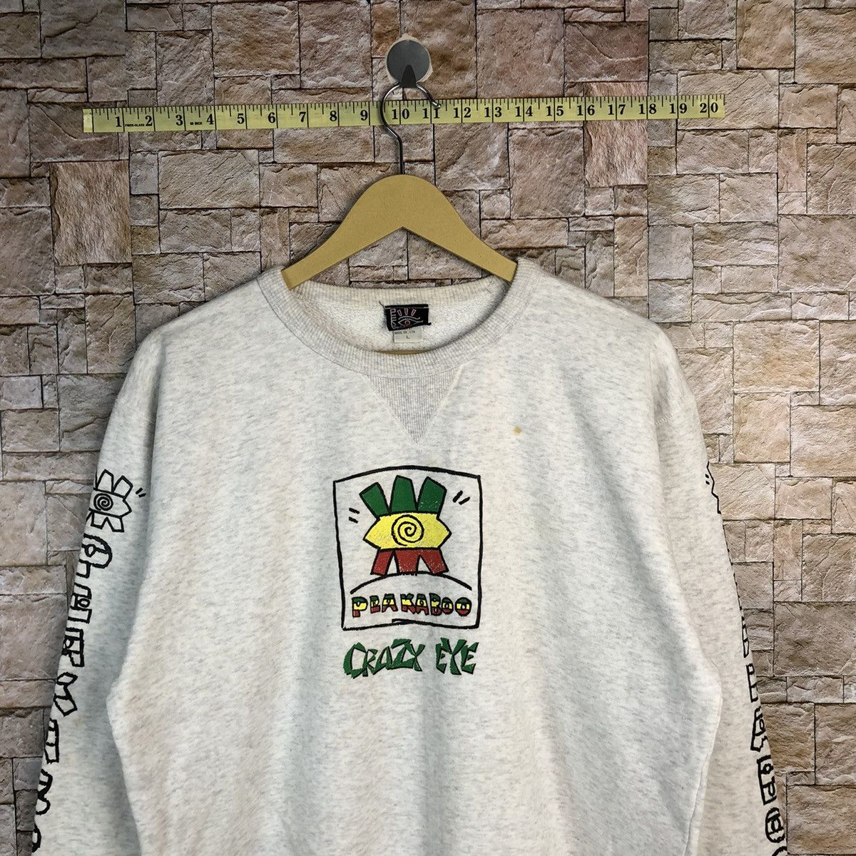 Japanese Brand × Vintage Peakaboo rasta Reggie Grey Sweatshirt #A557 Size US M / EU 48-50 / 2 - 3 Thumbnail