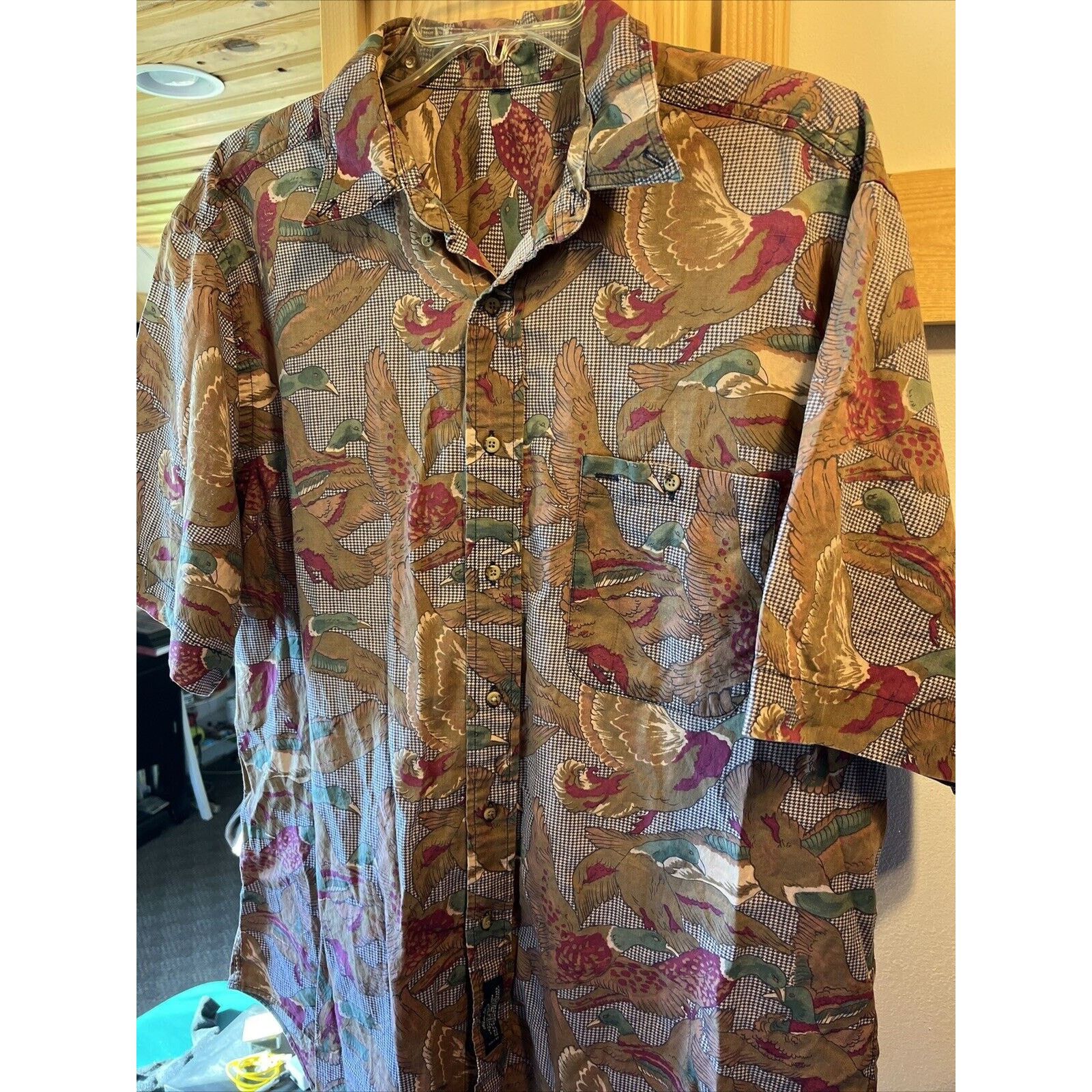 Allen Solly Allen Solly Vintage Men’s 17.5 34/35 Duck Print Cotton Shirt Size US L / EU 52-54 / 3 - 7 Thumbnail