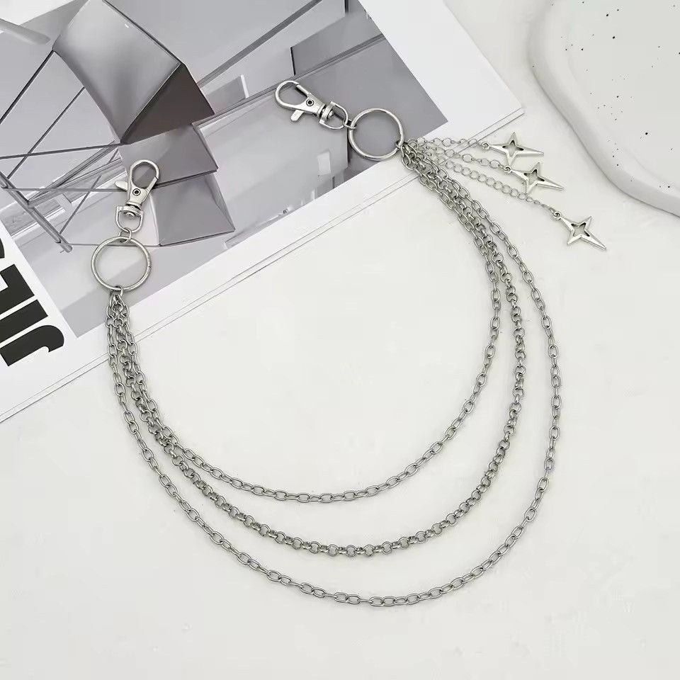 Jewelry Multilayer Metal Star Pendant Pant Chain Size ONE SIZE - 4 Thumbnail