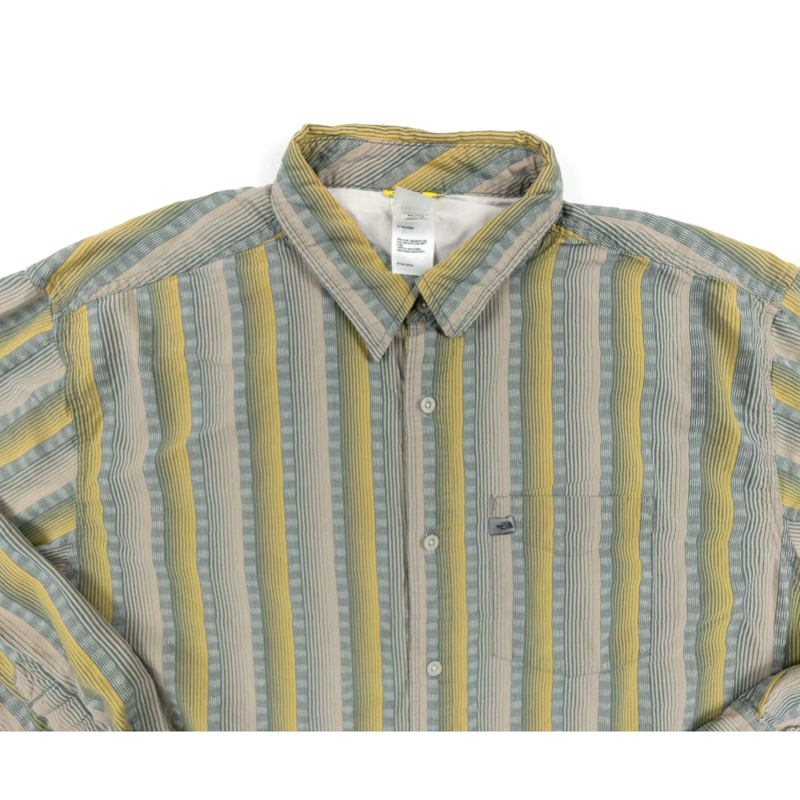 The North Face Vintage North Face Men's XL Green Striped Button-Down Long Sleeve Shirt Outdoor Casual Size US XL / EU 56 / 4 - 2 Thumbnail