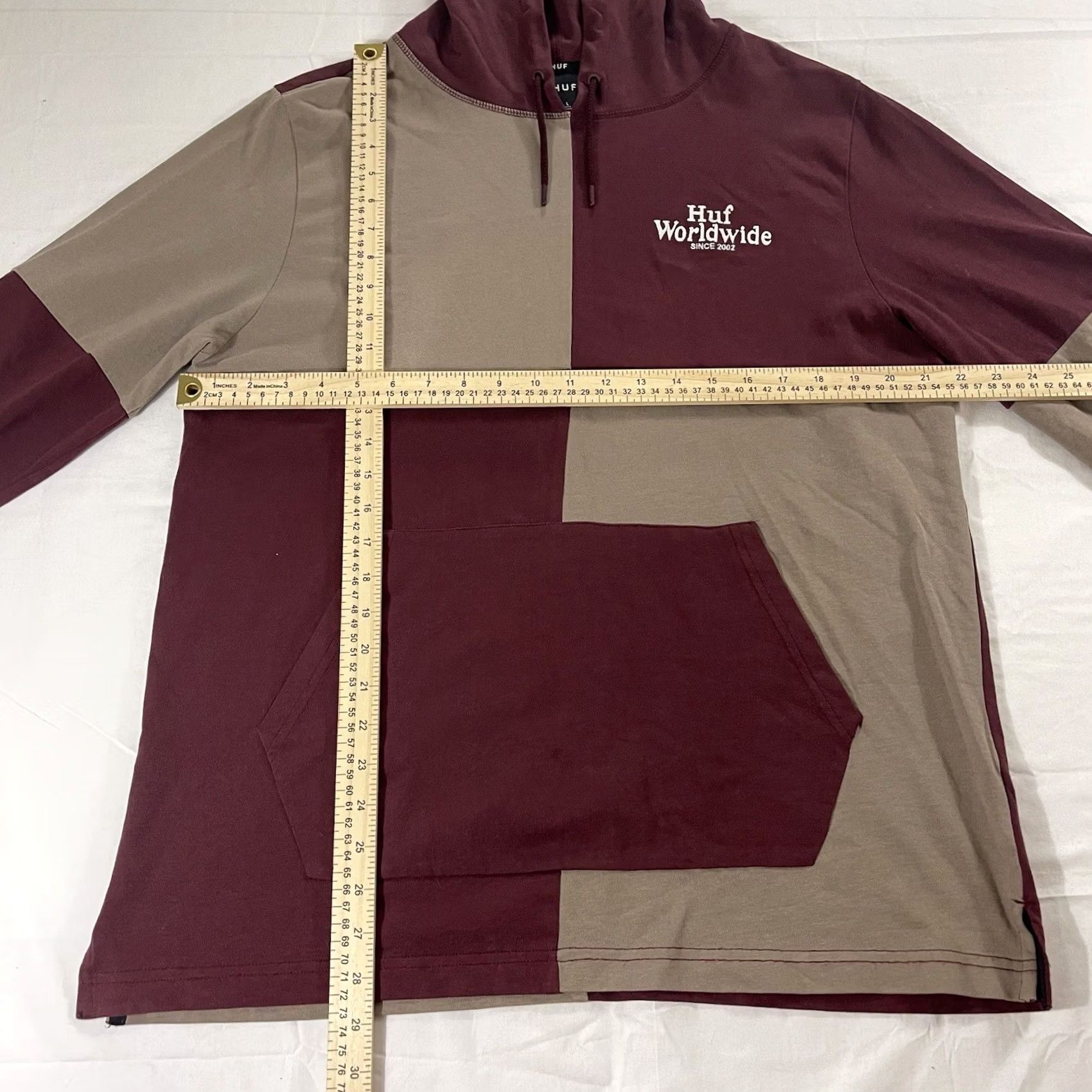 Huf HUF Hoodie T-Shirt Colorblock Multicolor Logo Embroidered Size US L / EU 52-54 / 3 - 2 Thumbnail