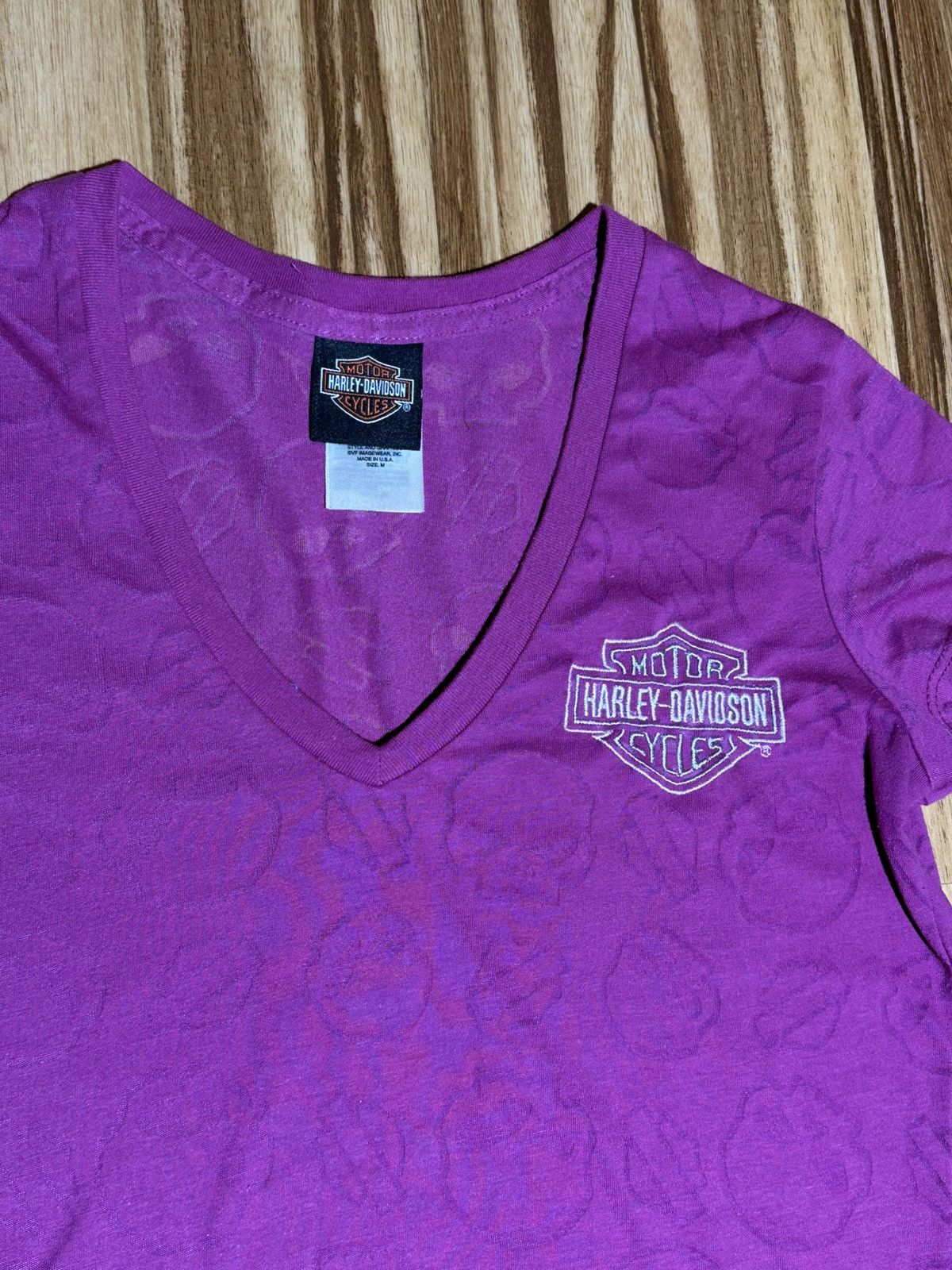 Harley Davidson Harley-Davidson Skulls Sheer V-Neck Tee Size M / US 6-8 / IT 42-44 - 5 Thumbnail
