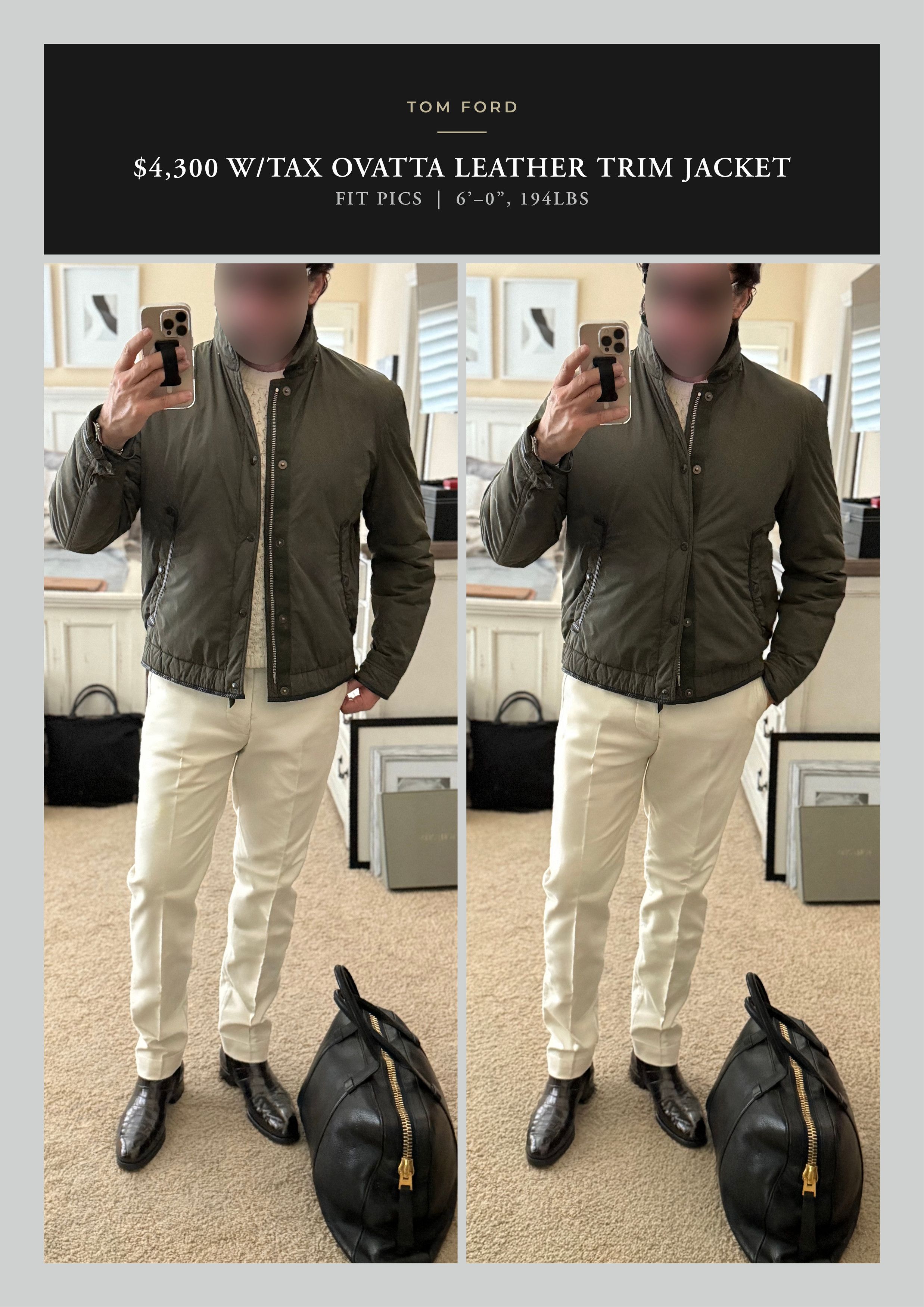 Tom Ford Fits 52, Best Dressed $4,300 w/tax Ovatta Leather Accents Size US XL / EU 56 / 4 - 8 Thumbnail