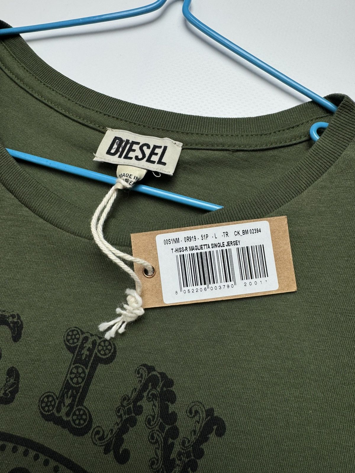 Diesel Diesel Graphic Logo T-Shirt - Black/Blue - Size L Brand New Size US L / EU 52-54 / 3 - 4 Thumbnail
