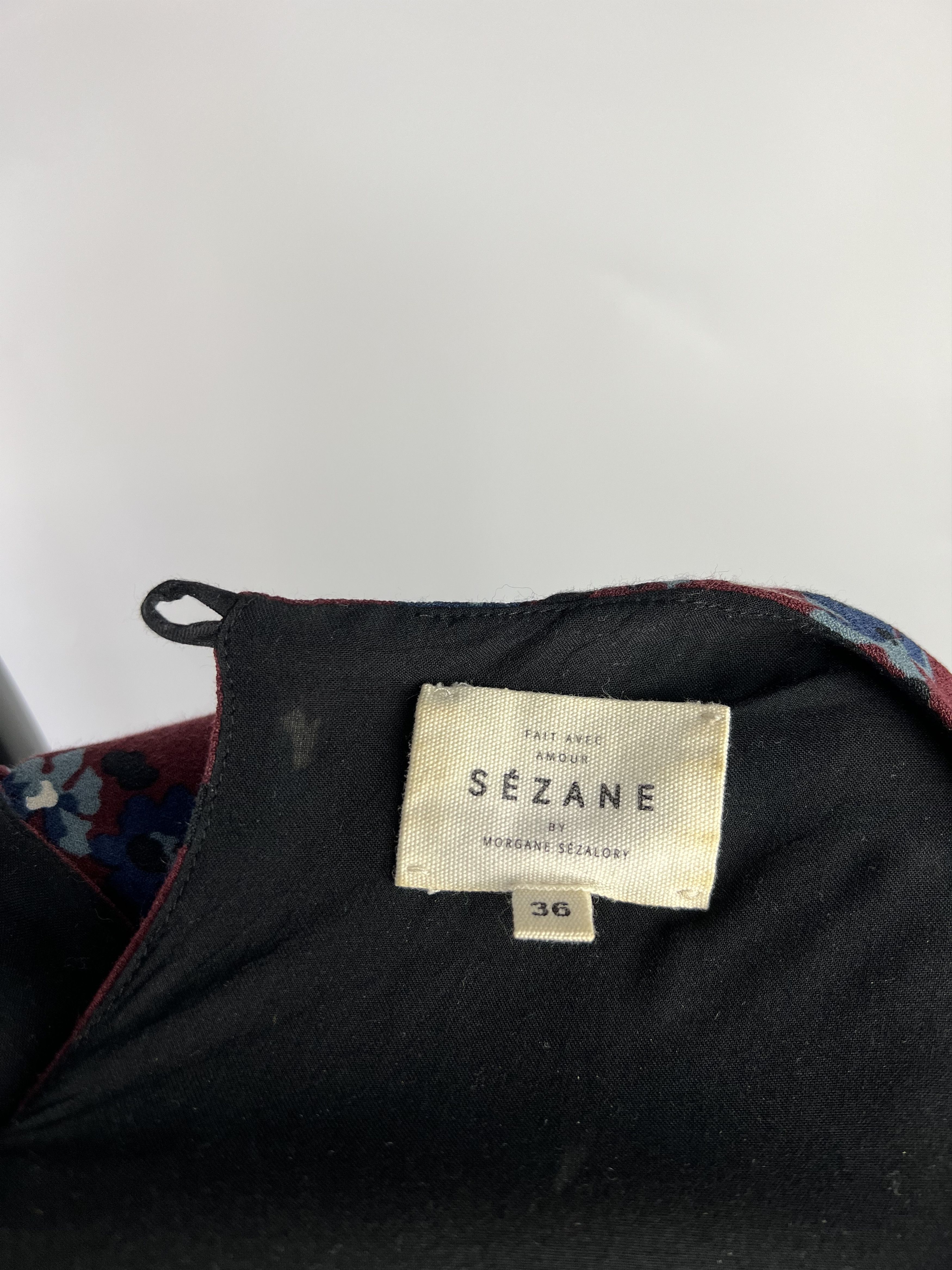 Sezane Sezane Burgundy Floral Print Half Sleeve Short Dress Size 36 Size S / US 4 / IT 40 - 10 Thumbnail