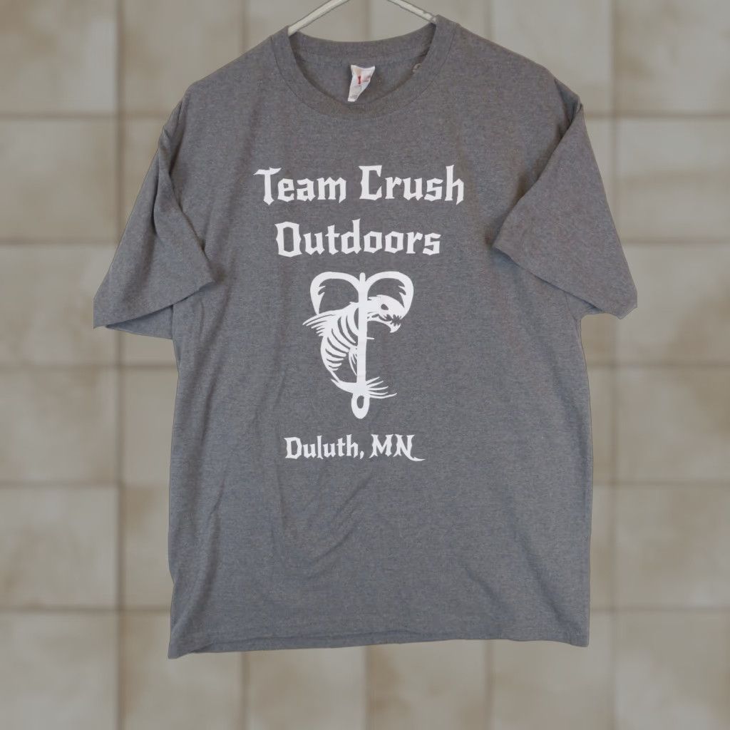 Vintage VINTAGE Bayside T-Shirt Shirt Mens L VTG Fishing relaxes me like yoga but I get to kill something Duluth MN Gray Short Sleeve Crew Neck Graphic Print Size US L / EU 52-54 / 3 - 1 Thumbnail
