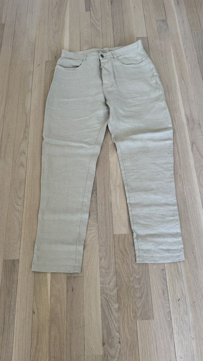 Alex Crane Alex Crane - Beige Linen Trousers Size US 31 - 1 Thumbnail