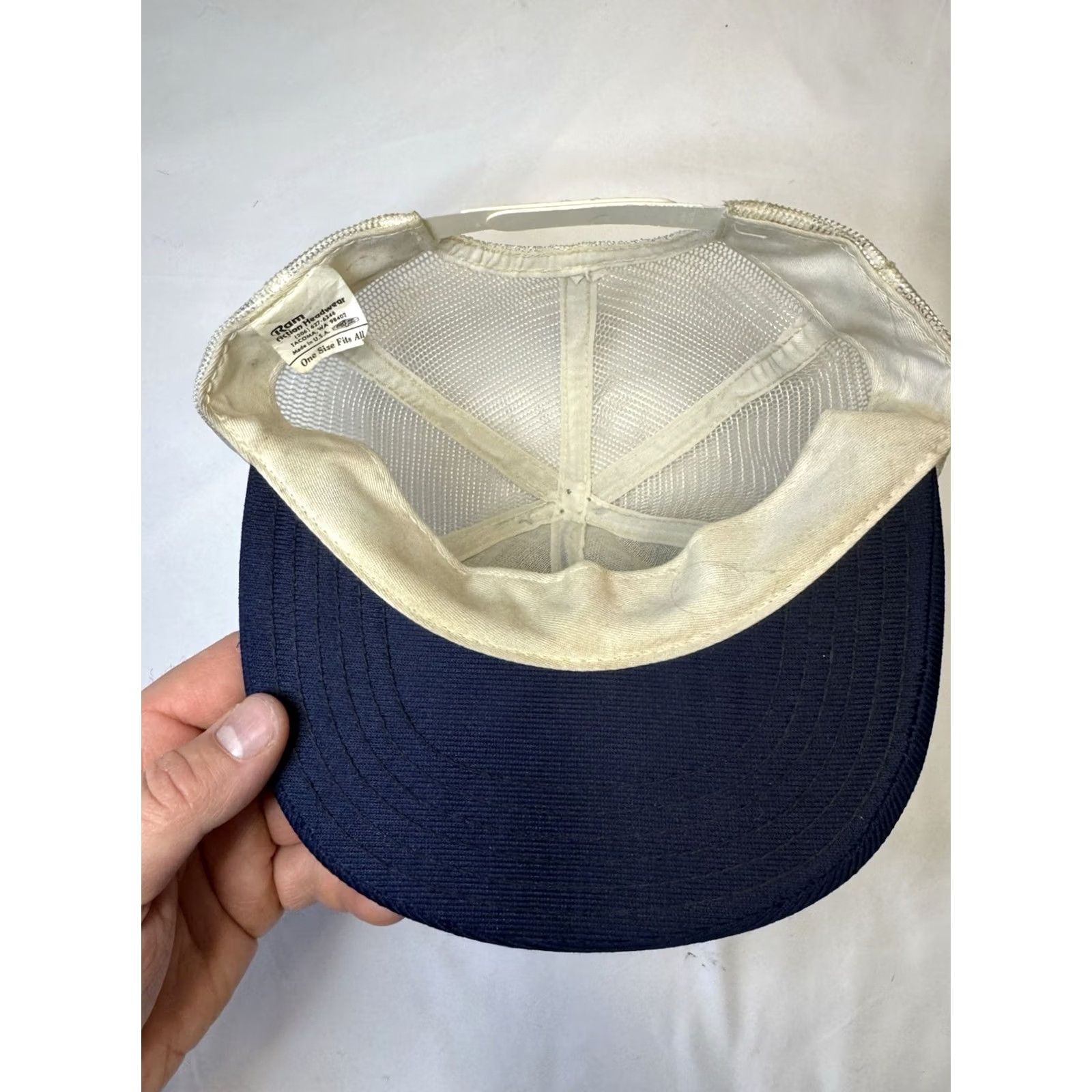 Delta VINTAGE Ram Action Headwear DELTA Patch Blue Snapback Adjustable Trucker Hat Men Adjustable Blue USA 90s Outdoor Cap Hats Size ONE SIZE - 3 Thumbnail