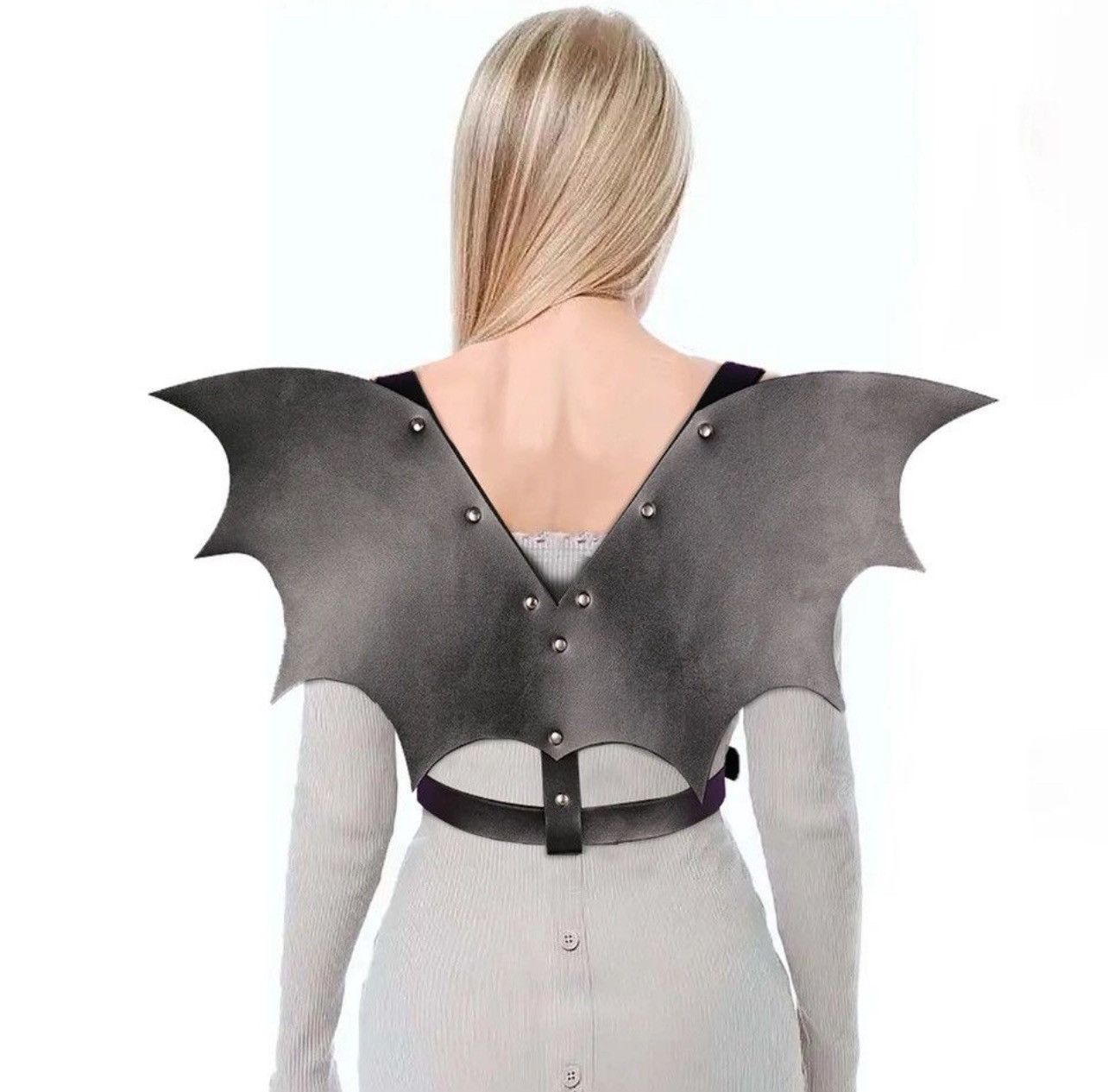 Leather Halloween Costume Bat Wing PU Leather Belt Size ONE SIZE - 1 Thumbnail