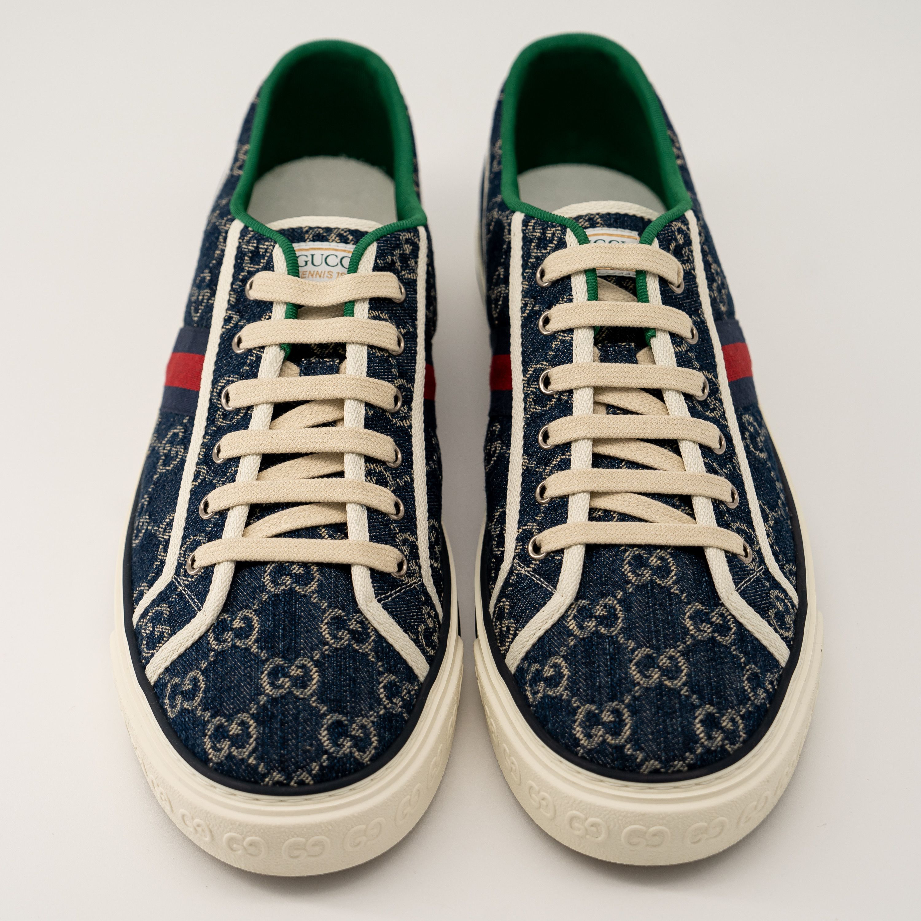 Gucci 13G 13.5 US Gucci Tennis Denim Sneakers GG print Blue Size US 13 / EU 46 - 3 Thumbnail