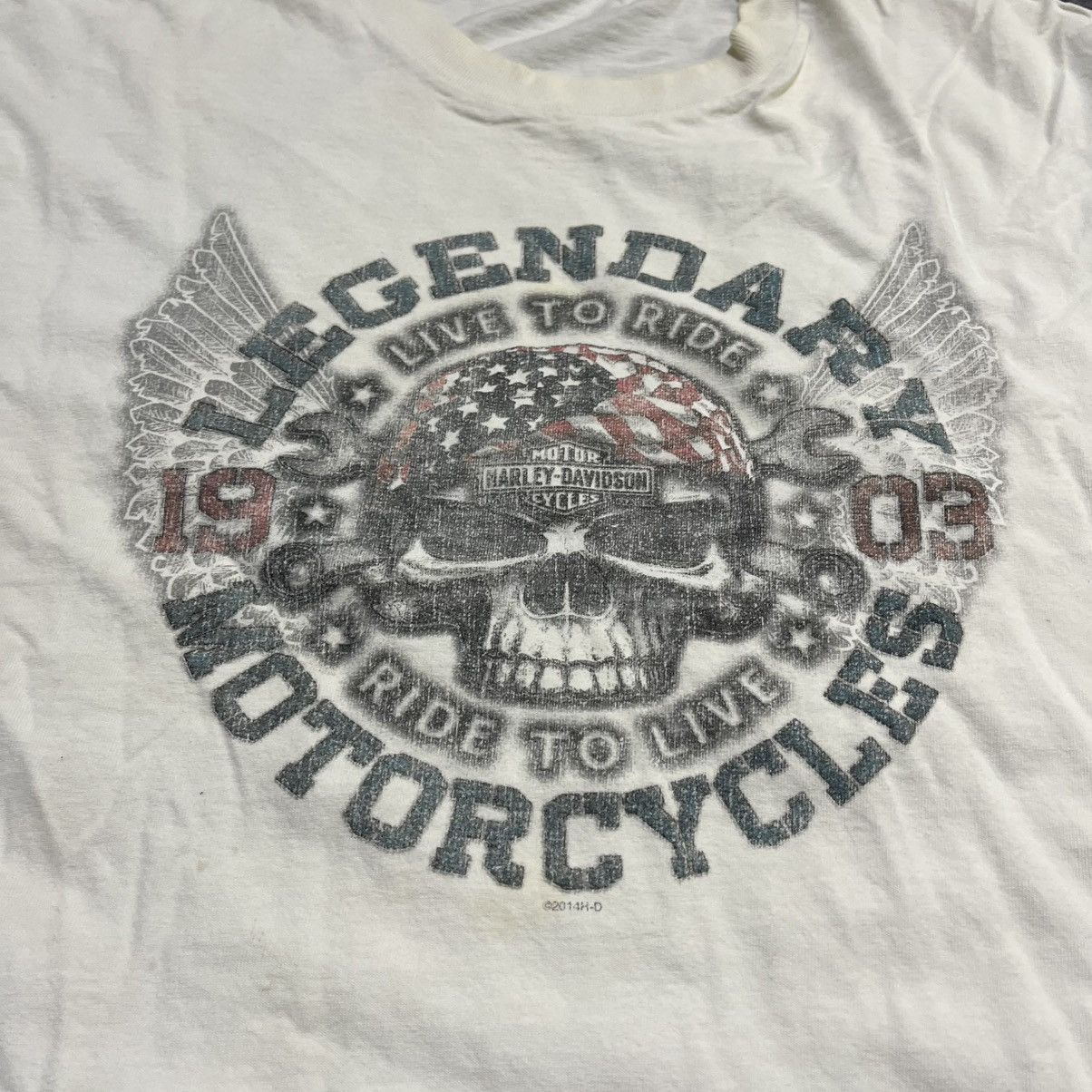 Harley Davidson HARLEY DAVIDSON VINTAGE 2015 SKULL GRUNGE BIKER T SHIRT Size US L / EU 52-54 / 3 - 5 Thumbnail