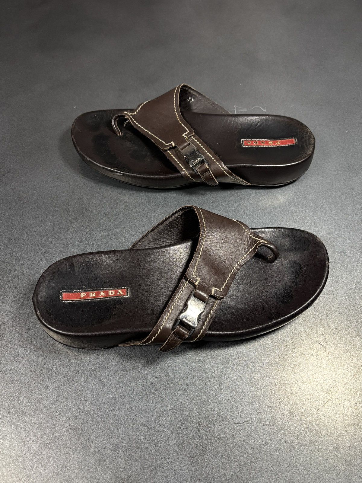 Prada Vintage Prada Sport Flip Flops 2000s Linea Rossa Mules SlipS Size US 7 / IT 37 - 1 Thumbnail